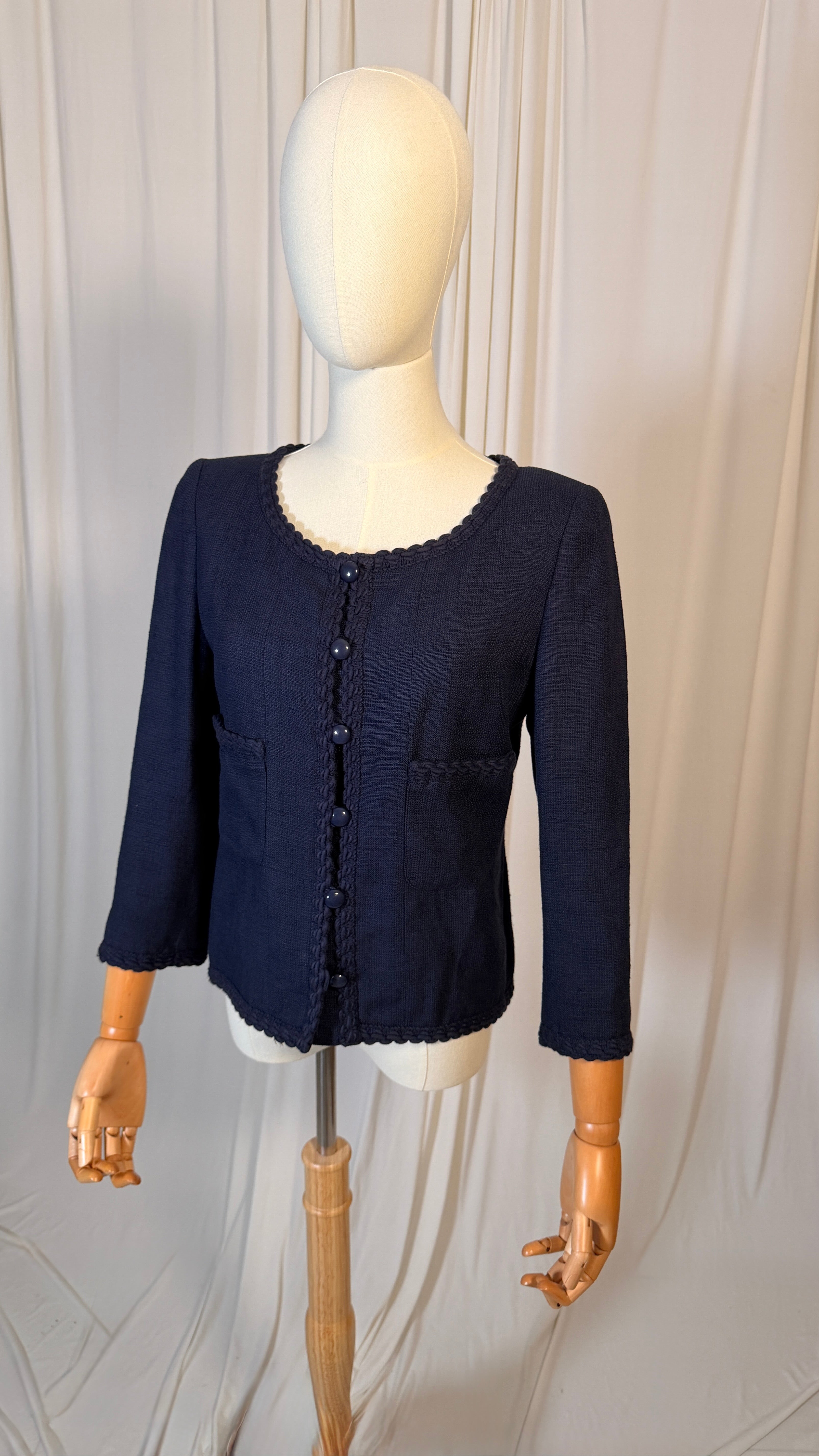 Blazer en tweed marine