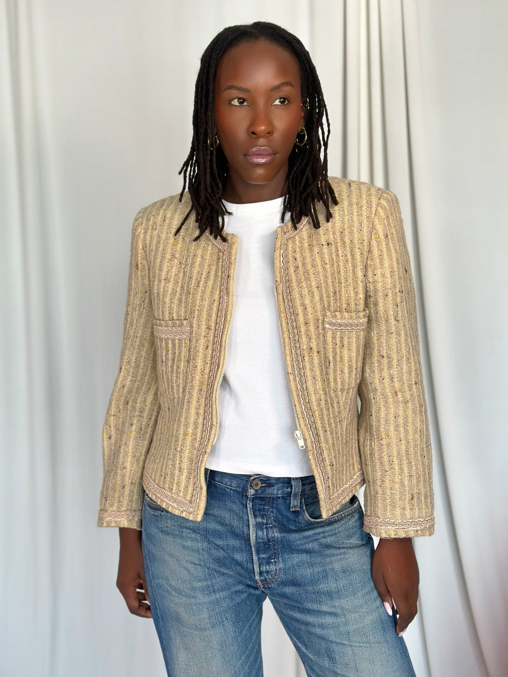 Tweed Cream Blazer [S]