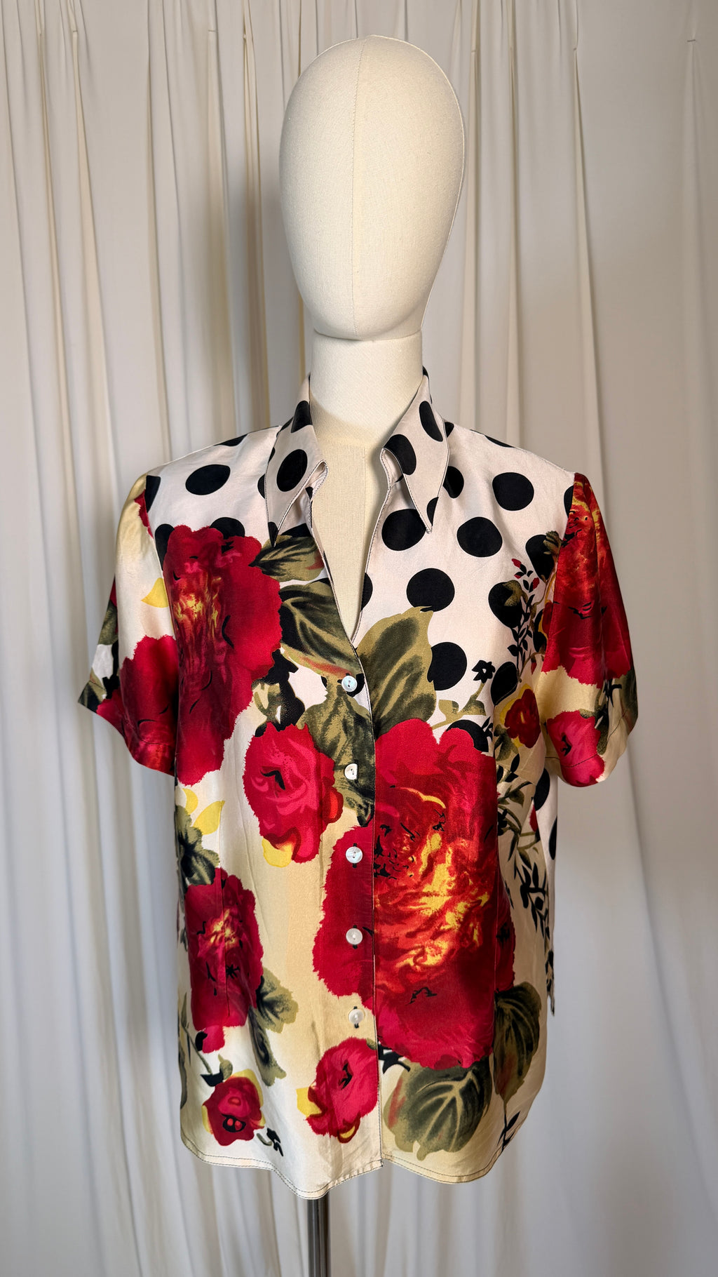 Vintage Rose Polka Blouse [M]