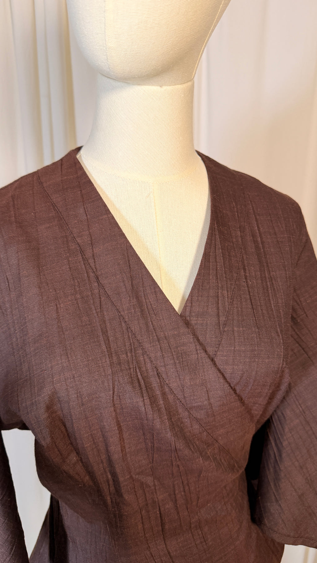 Wrap-around Brown Vintage Top
