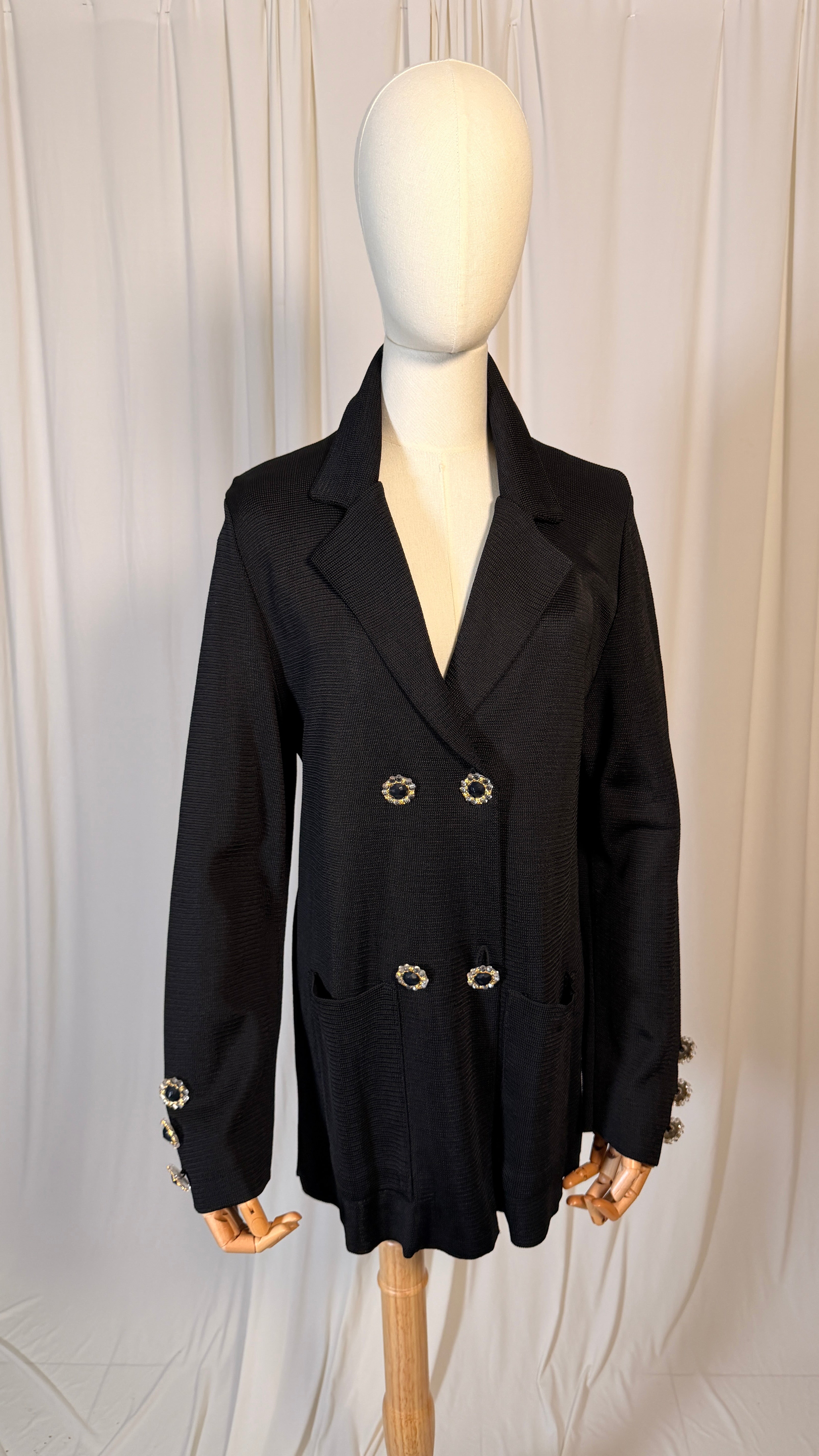 Blazer vintage tricoté à double boutonnage [M]