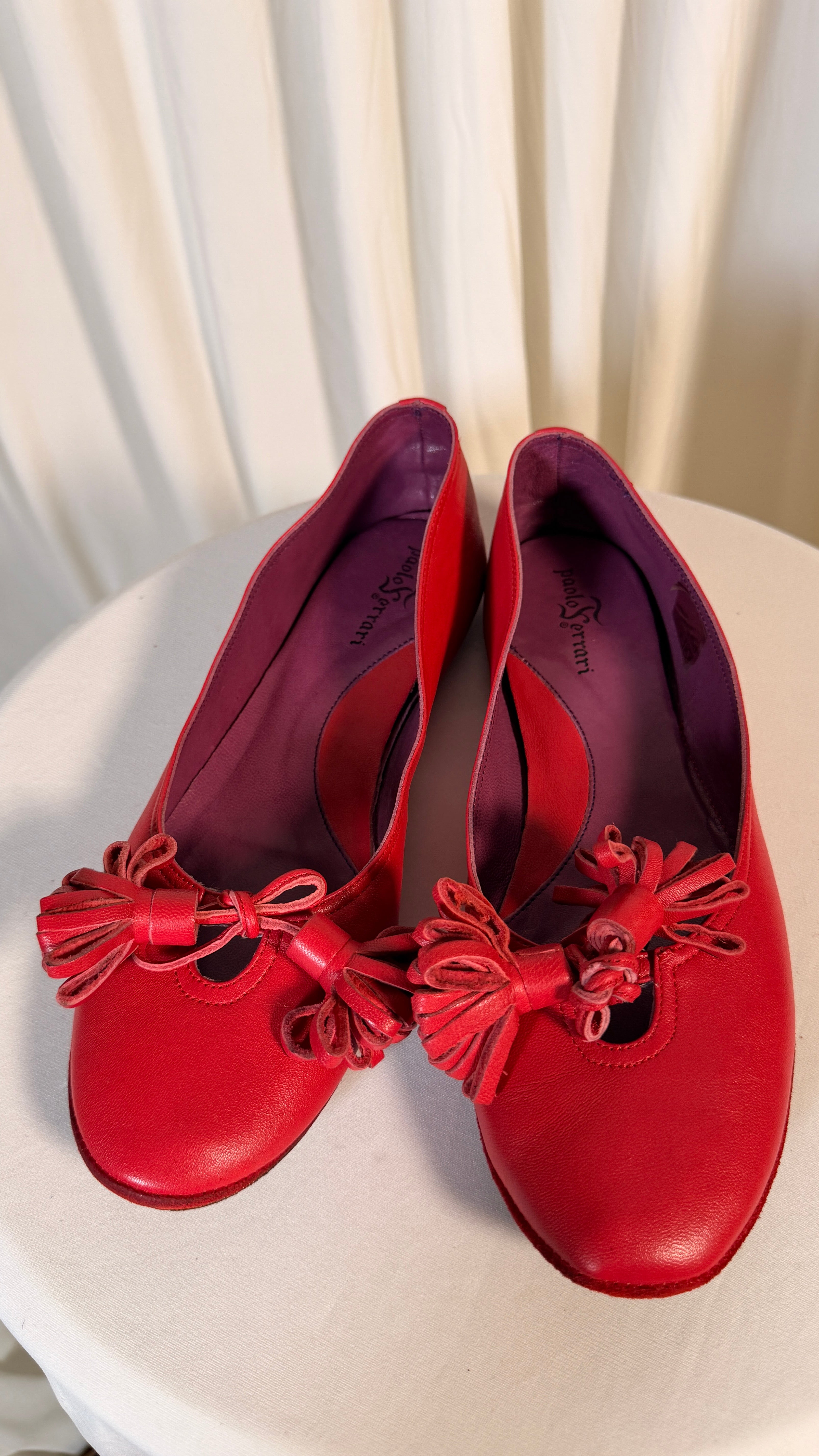 Escarpins Vintage en Cuir Rouge [39]