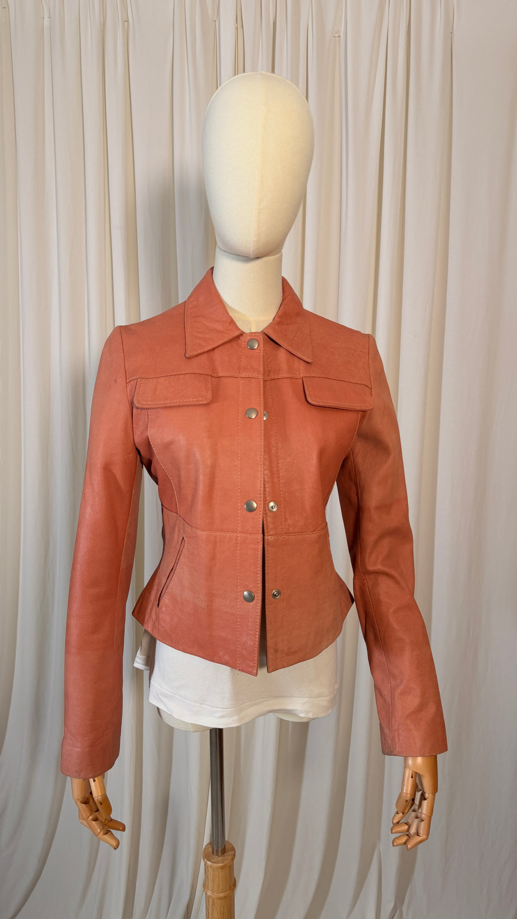 Veste en cuir corail [XS]
