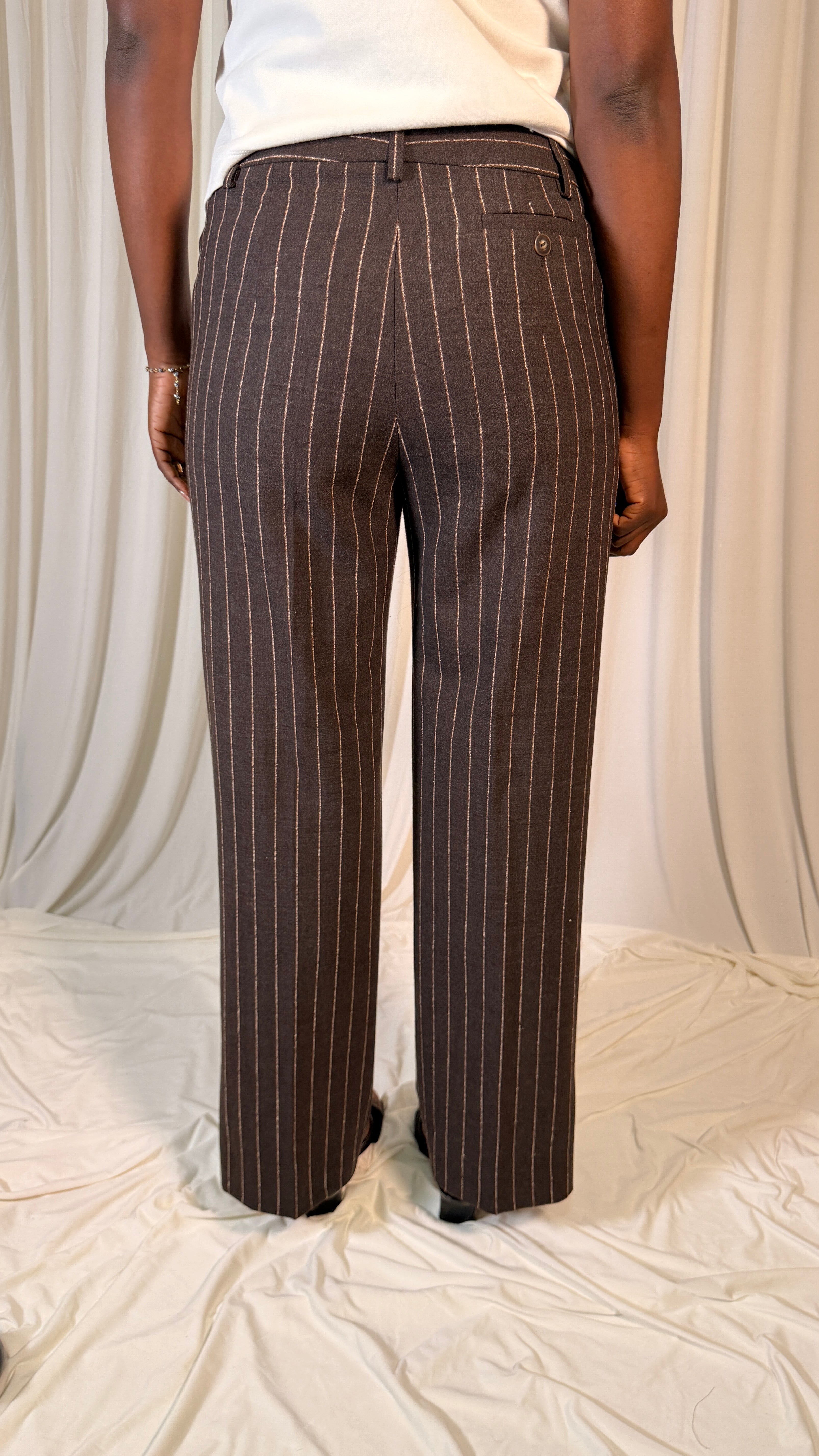 Pantalon à rayures marron [42]