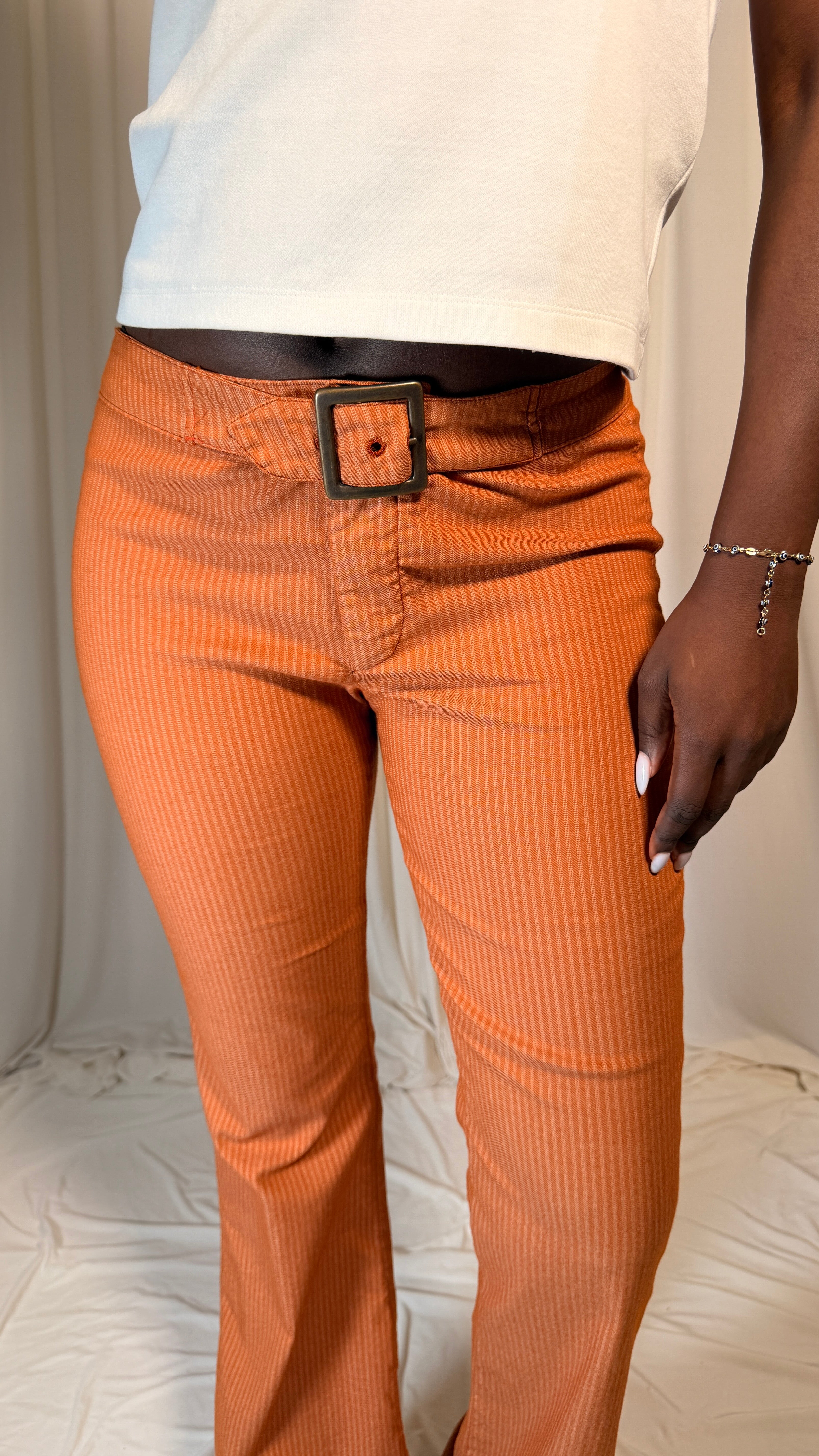 Flared Buckle Trousers
