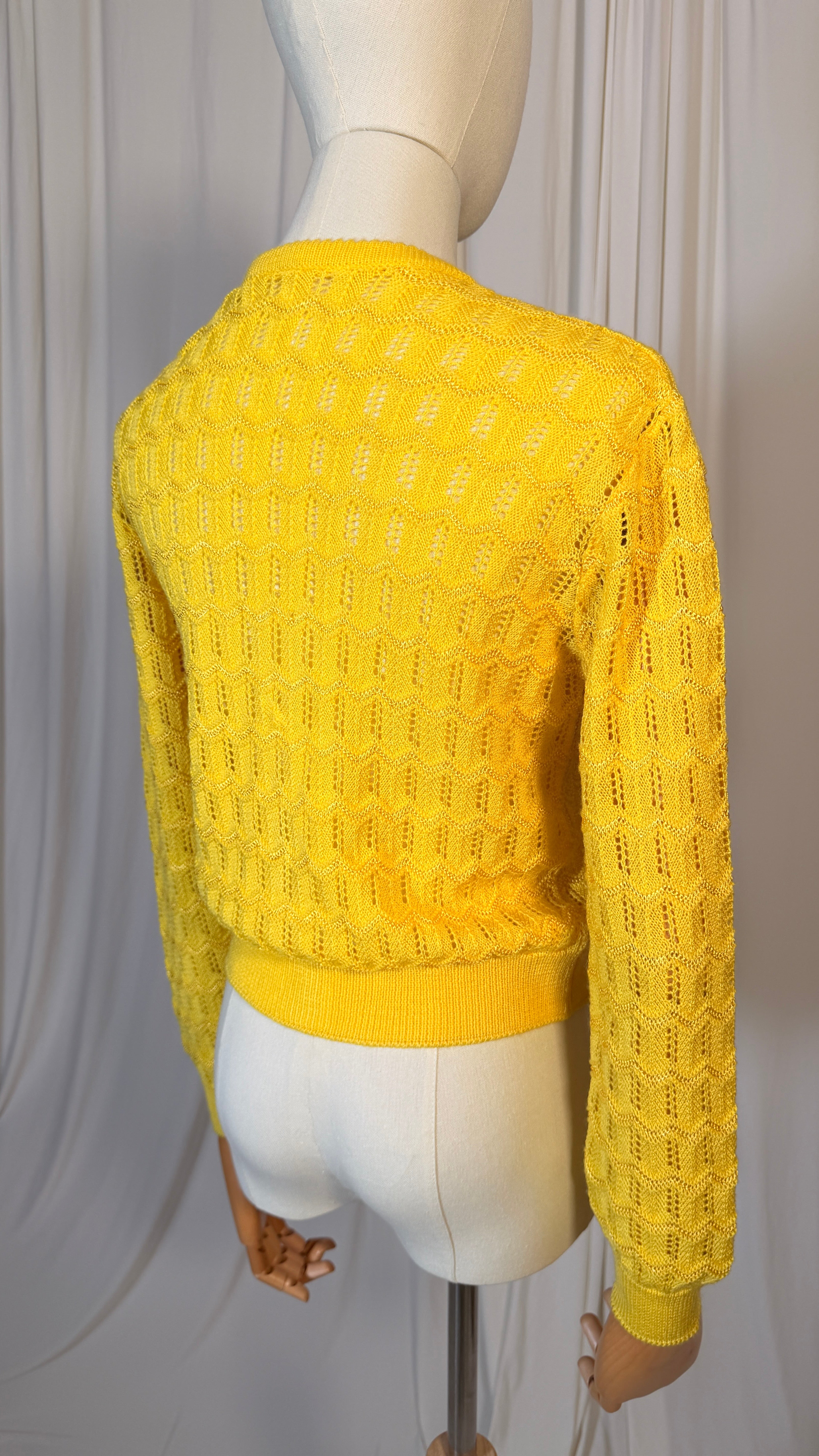 Chemisier vintage en maille jaune [S]