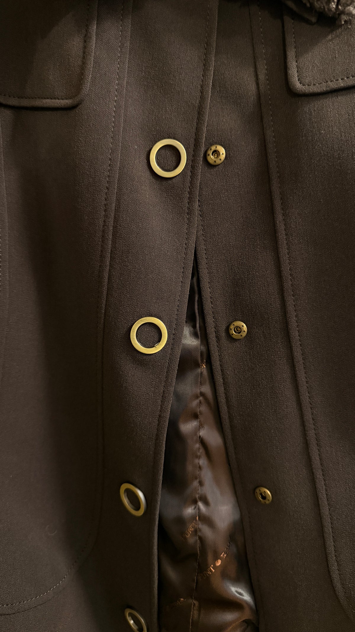 Vintage Brown Jacket with Faux Fur collar [L]