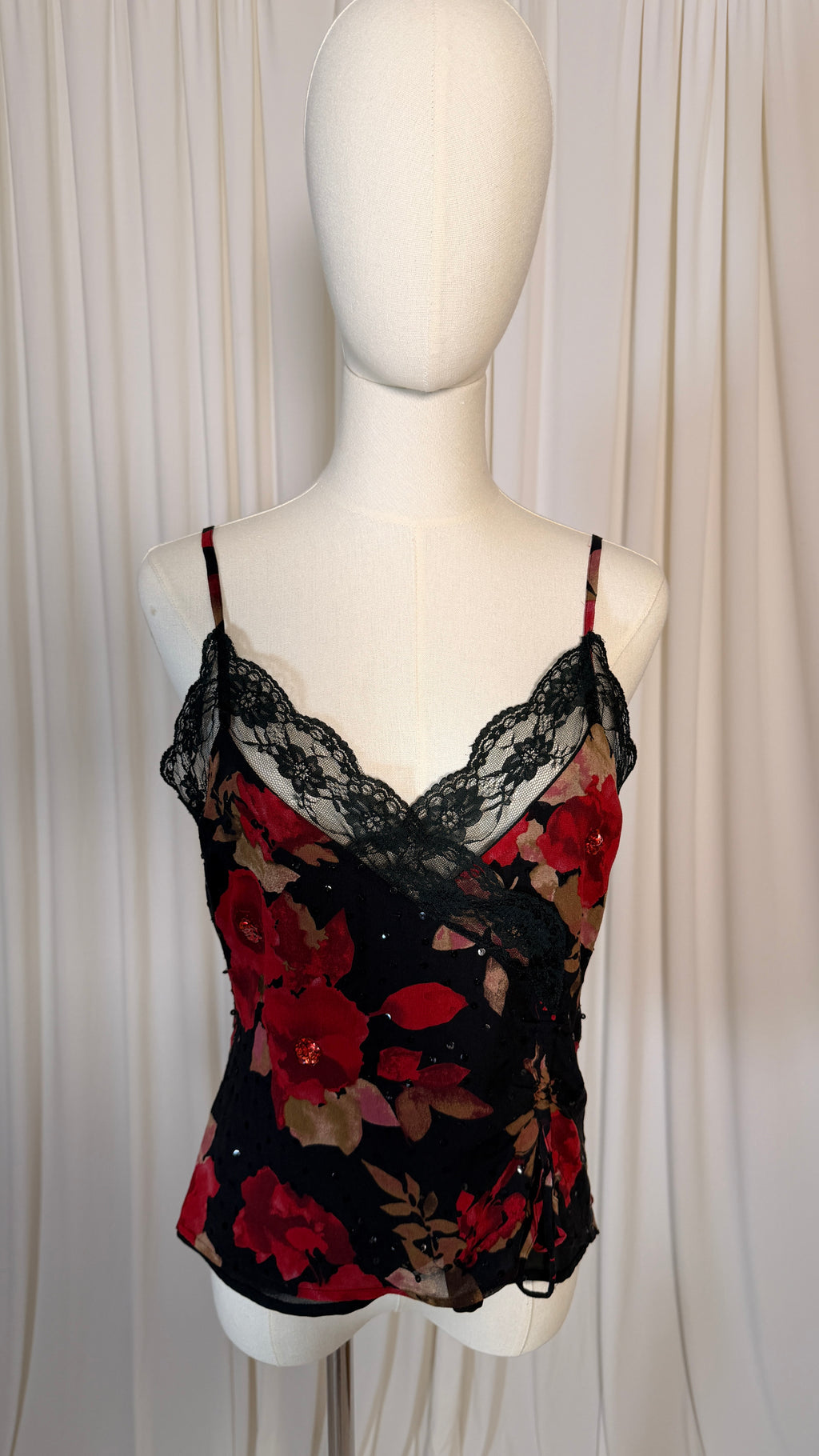 Vintage Floral Silk Lace Top [M]