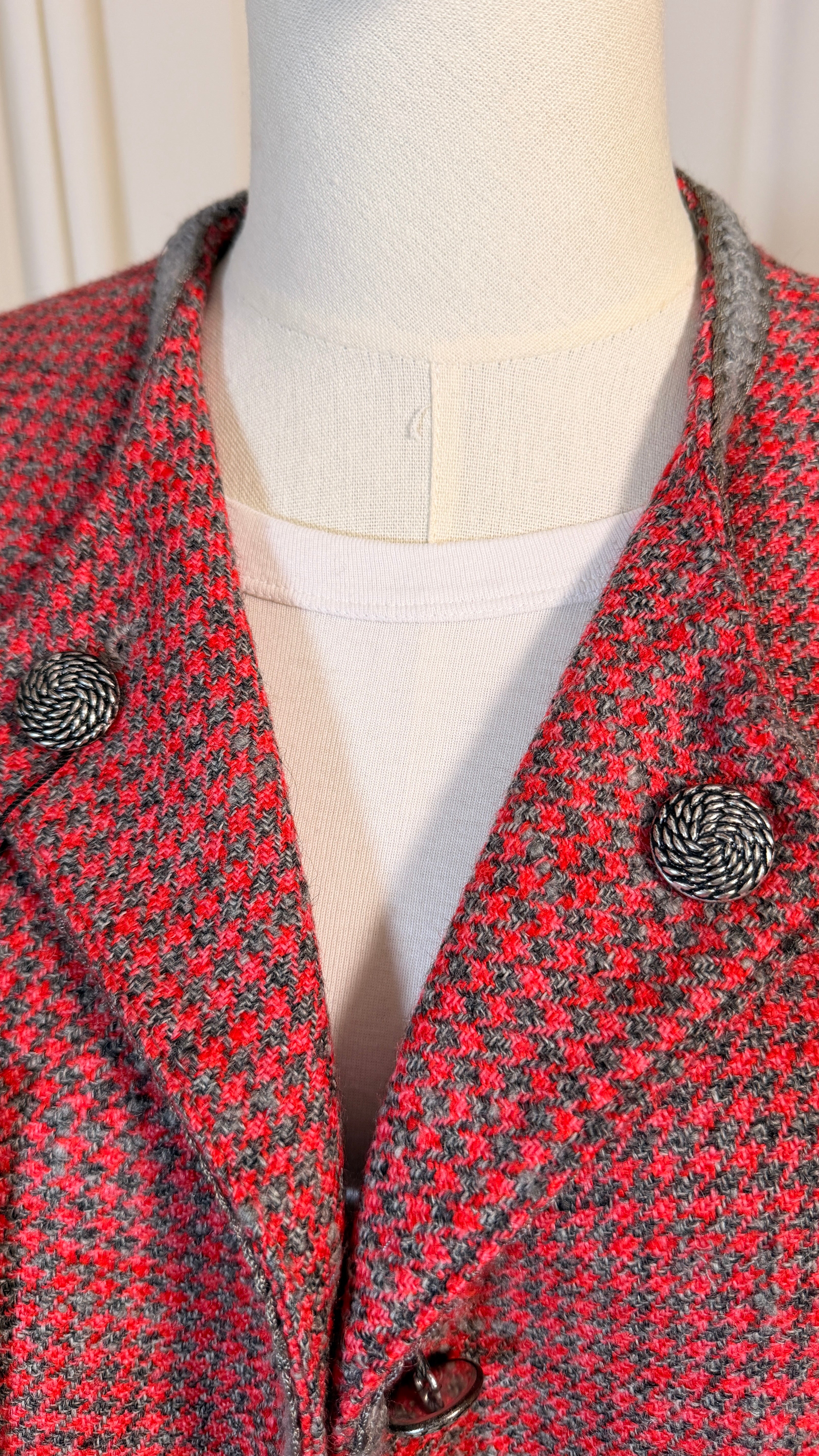 Red Vintage Tweed Blazer [L]