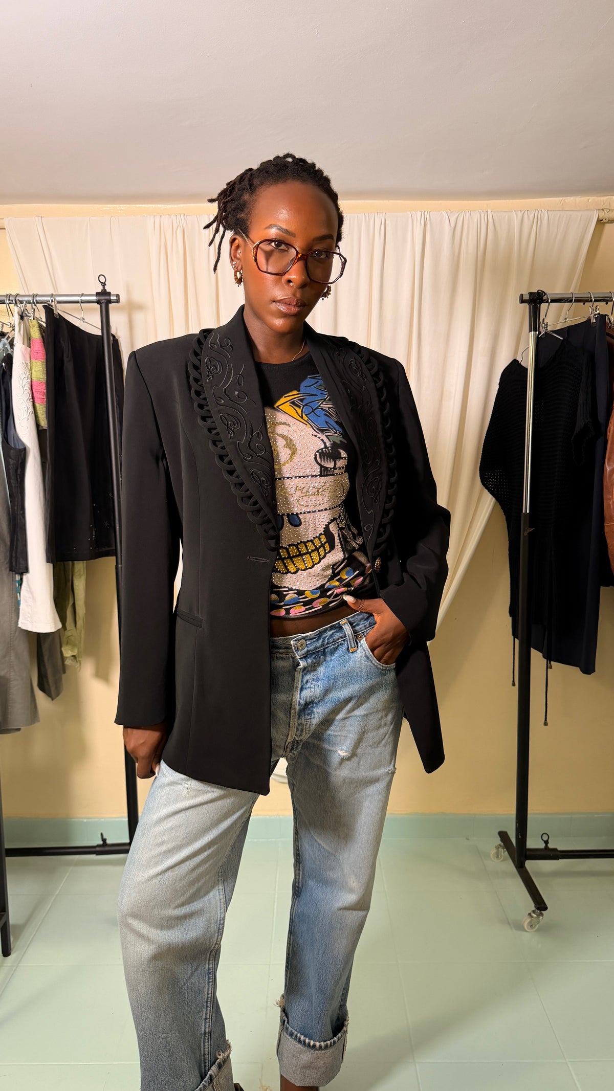Vintage 1980s Black Blazer