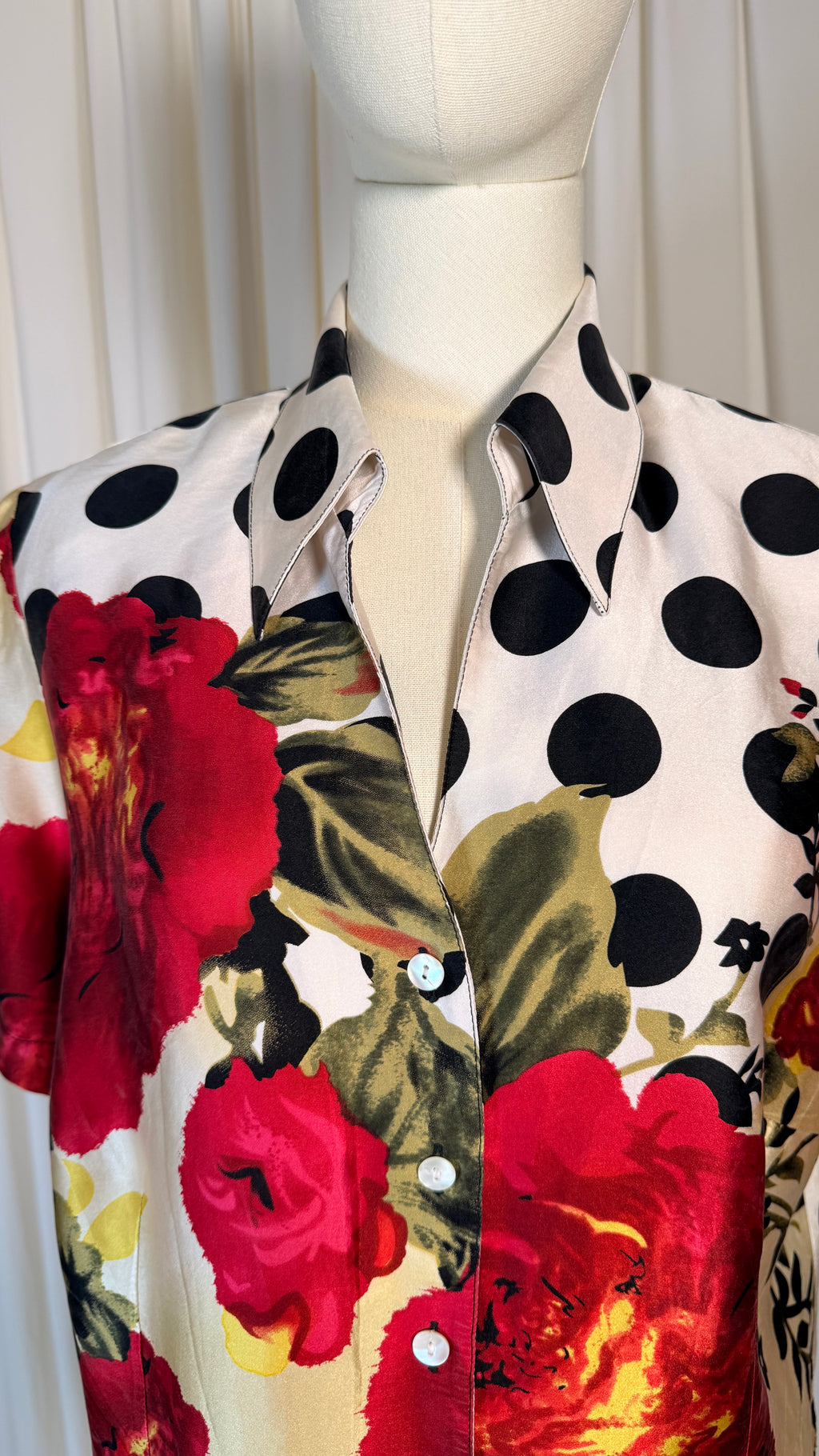 Vintage Rose Polka Blouse [M]
