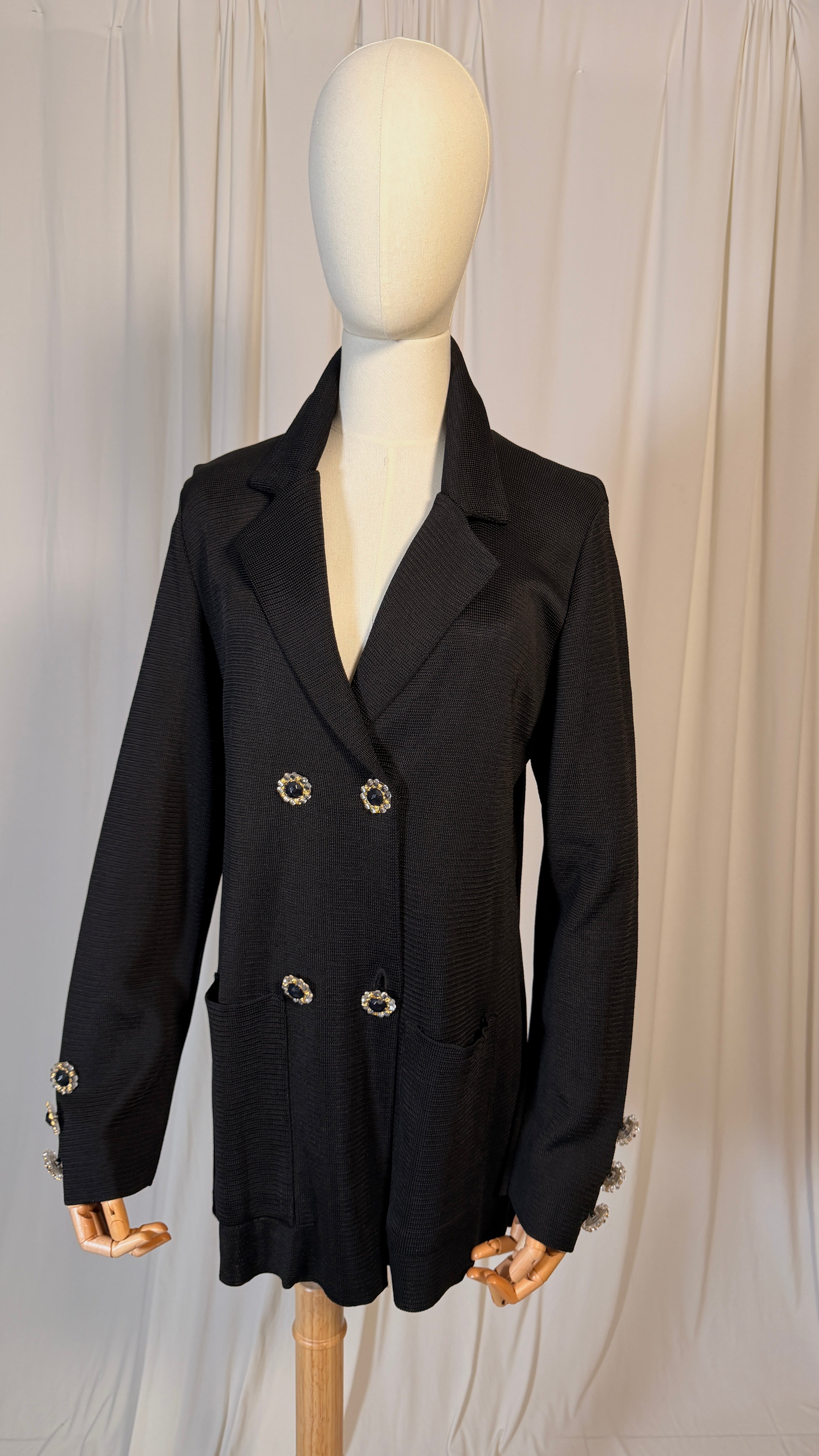 Blazer vintage tricoté à double boutonnage [M]