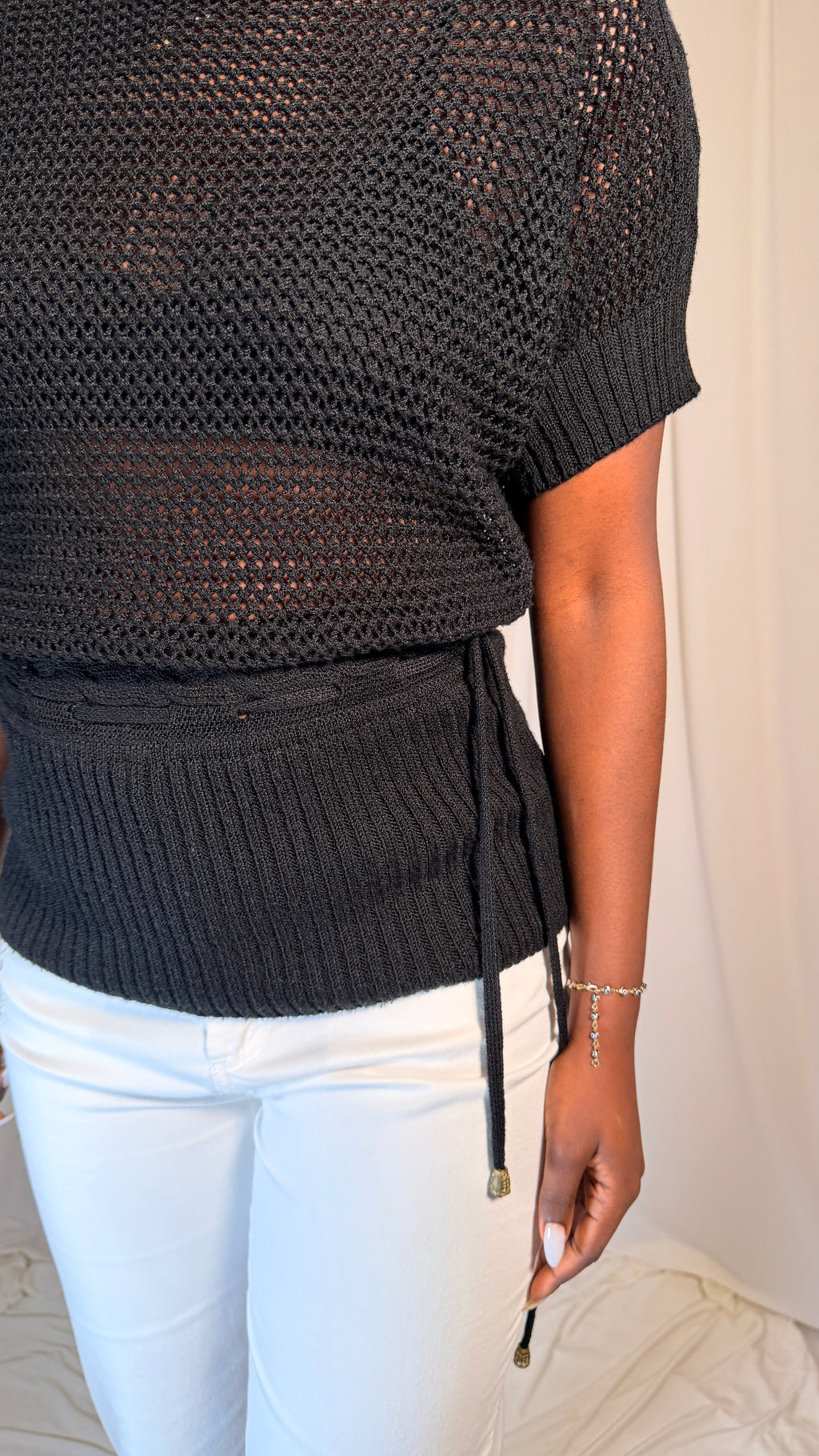 Crochet VIntage Black Top