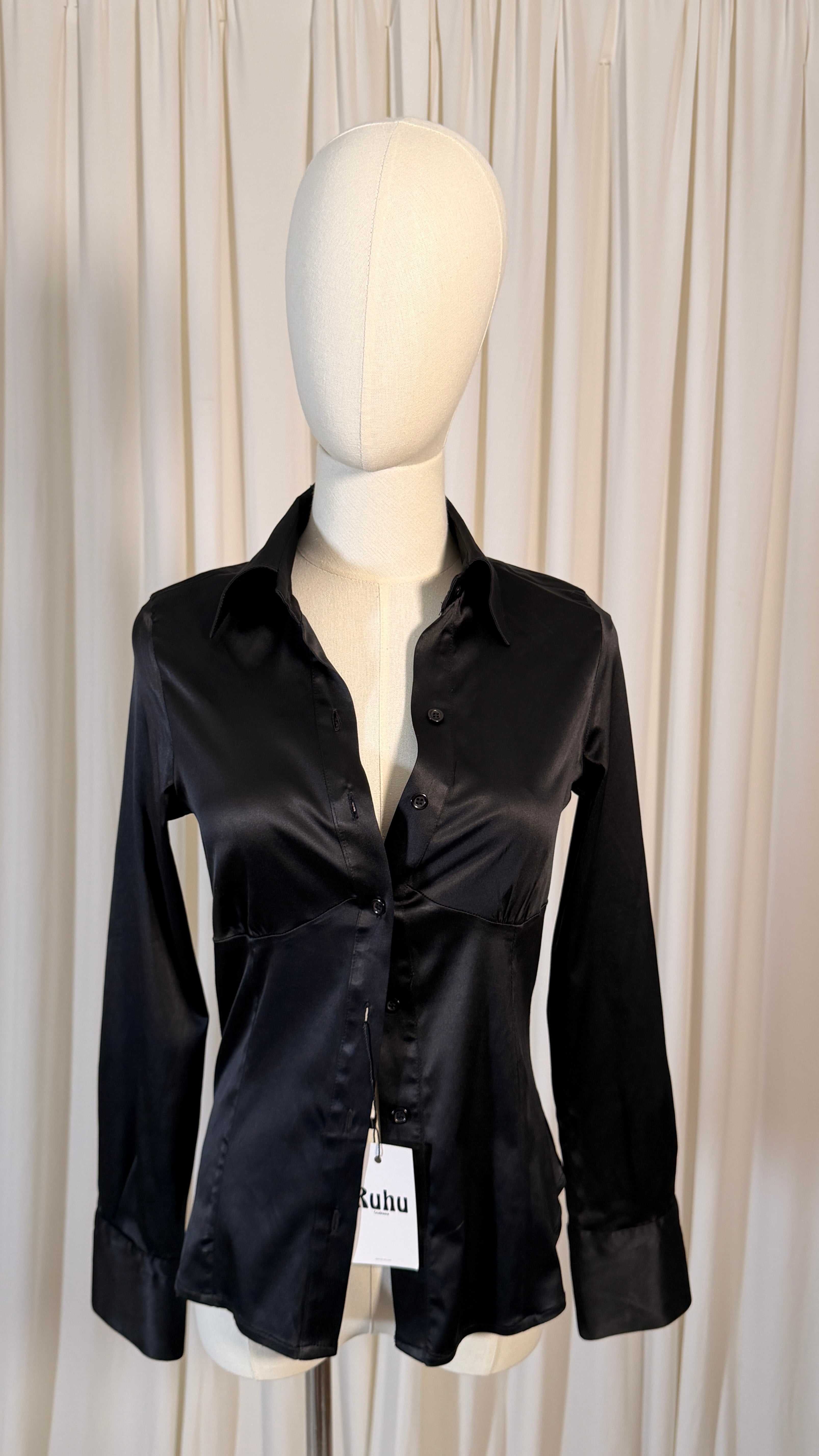 Black Silky Shirt [S]