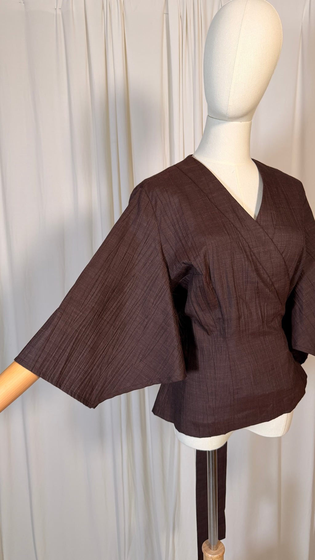 Wrap-around Brown Vintage Top
