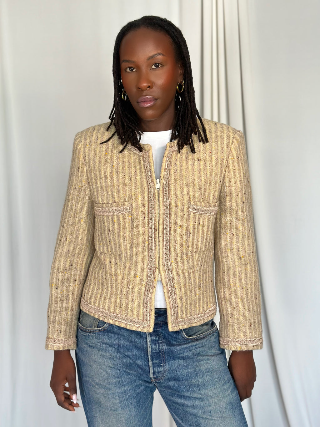 Tweed Cream Blazer [S]