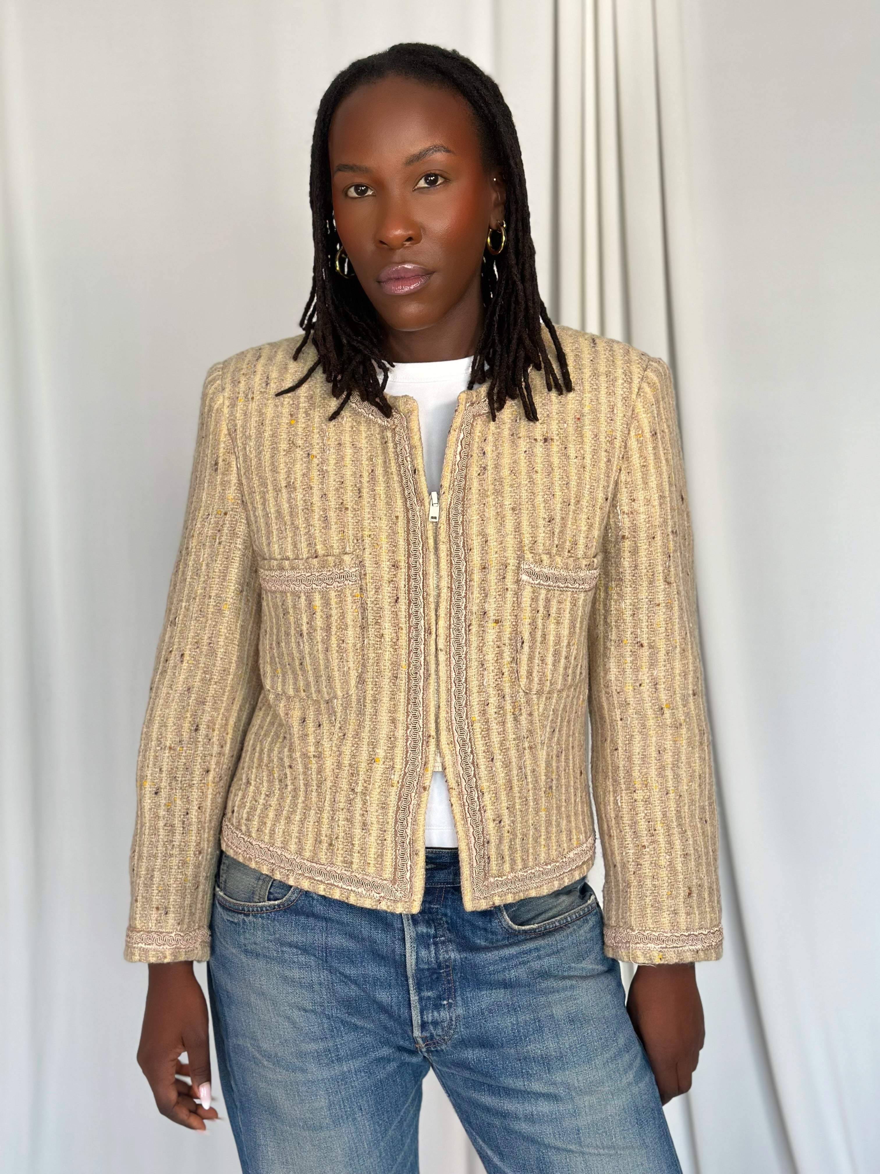 Tweed Cream Blazer [S]