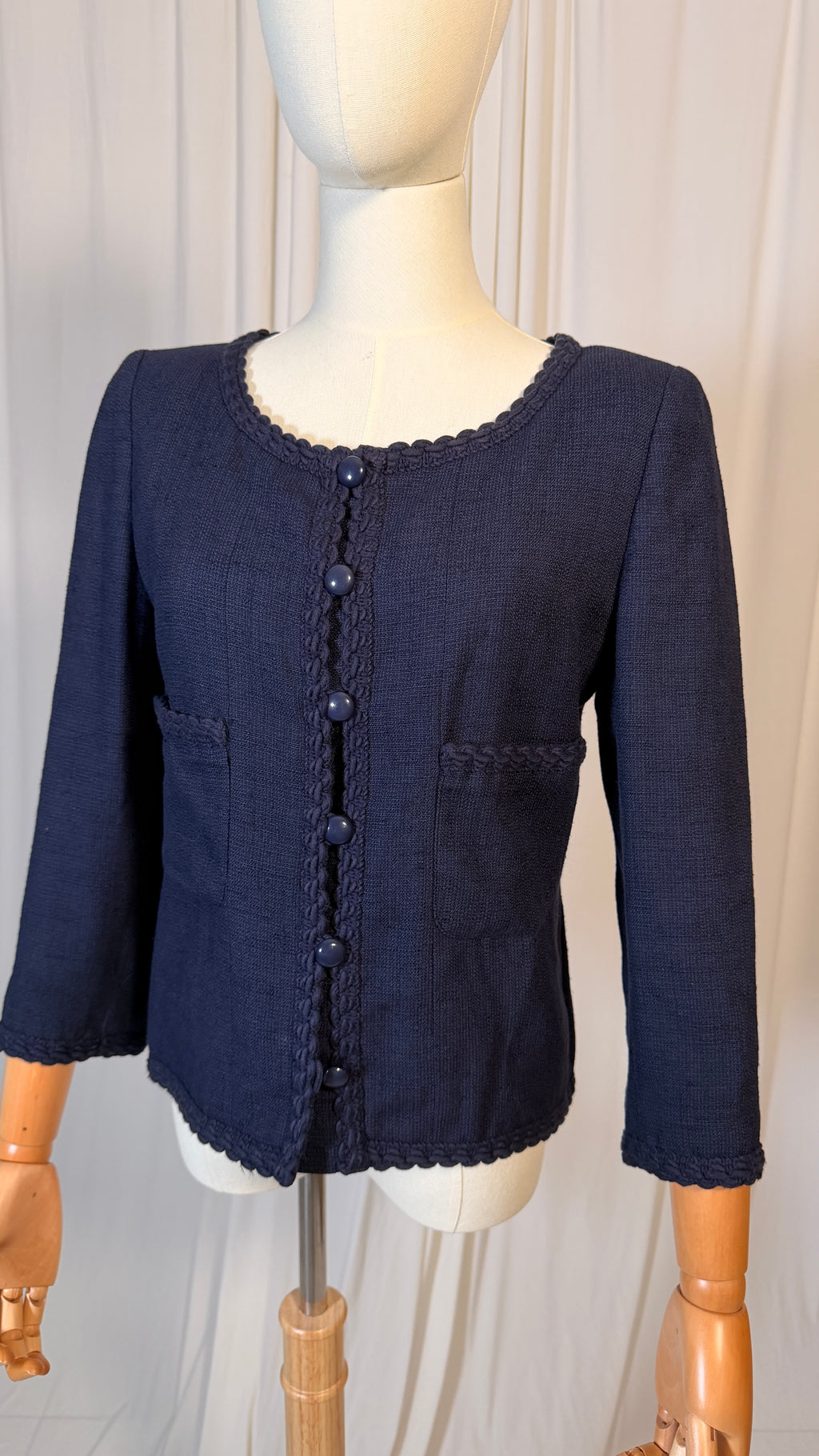 Blazer en tweed marine