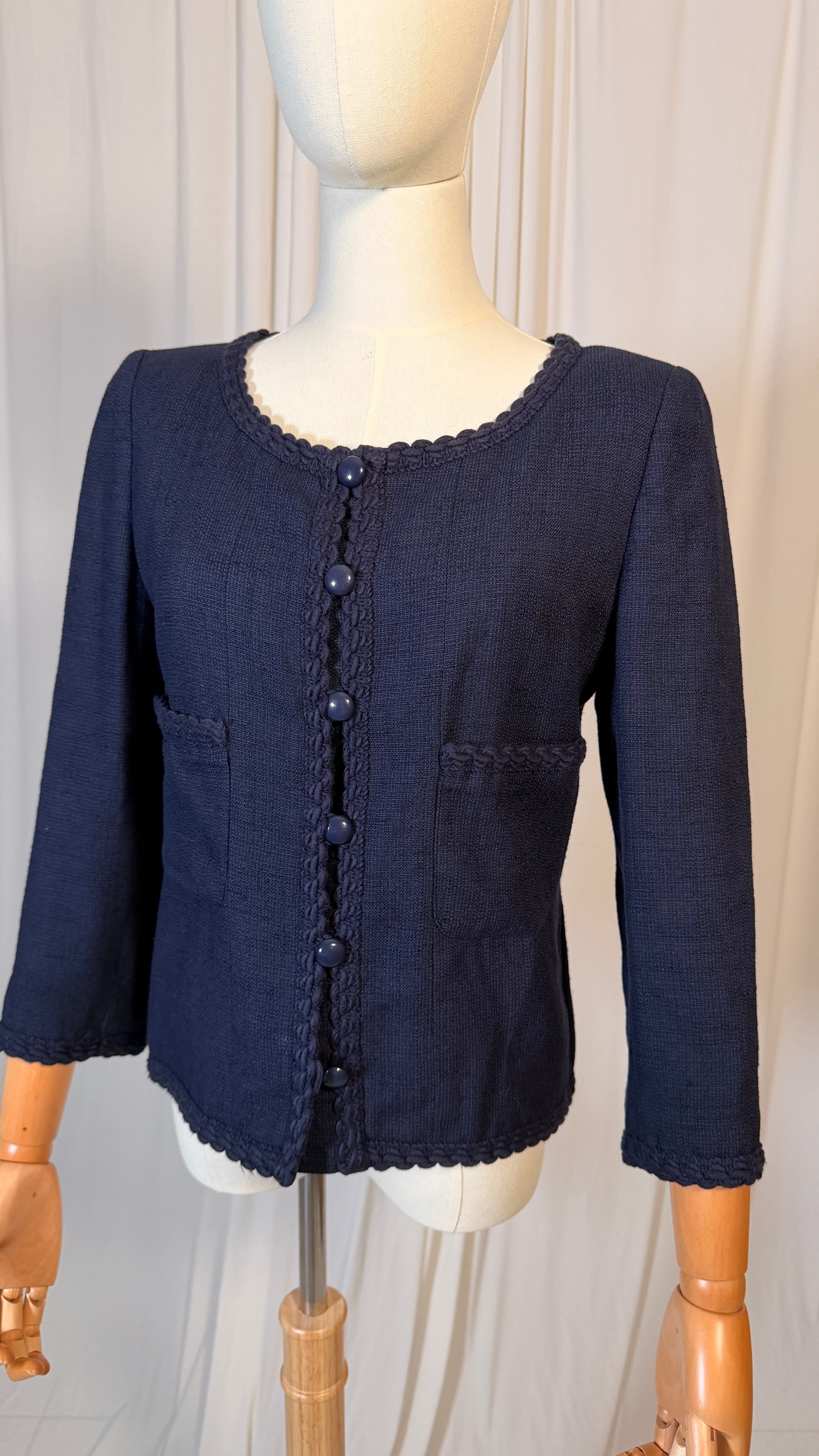 Blazer en tweed marine