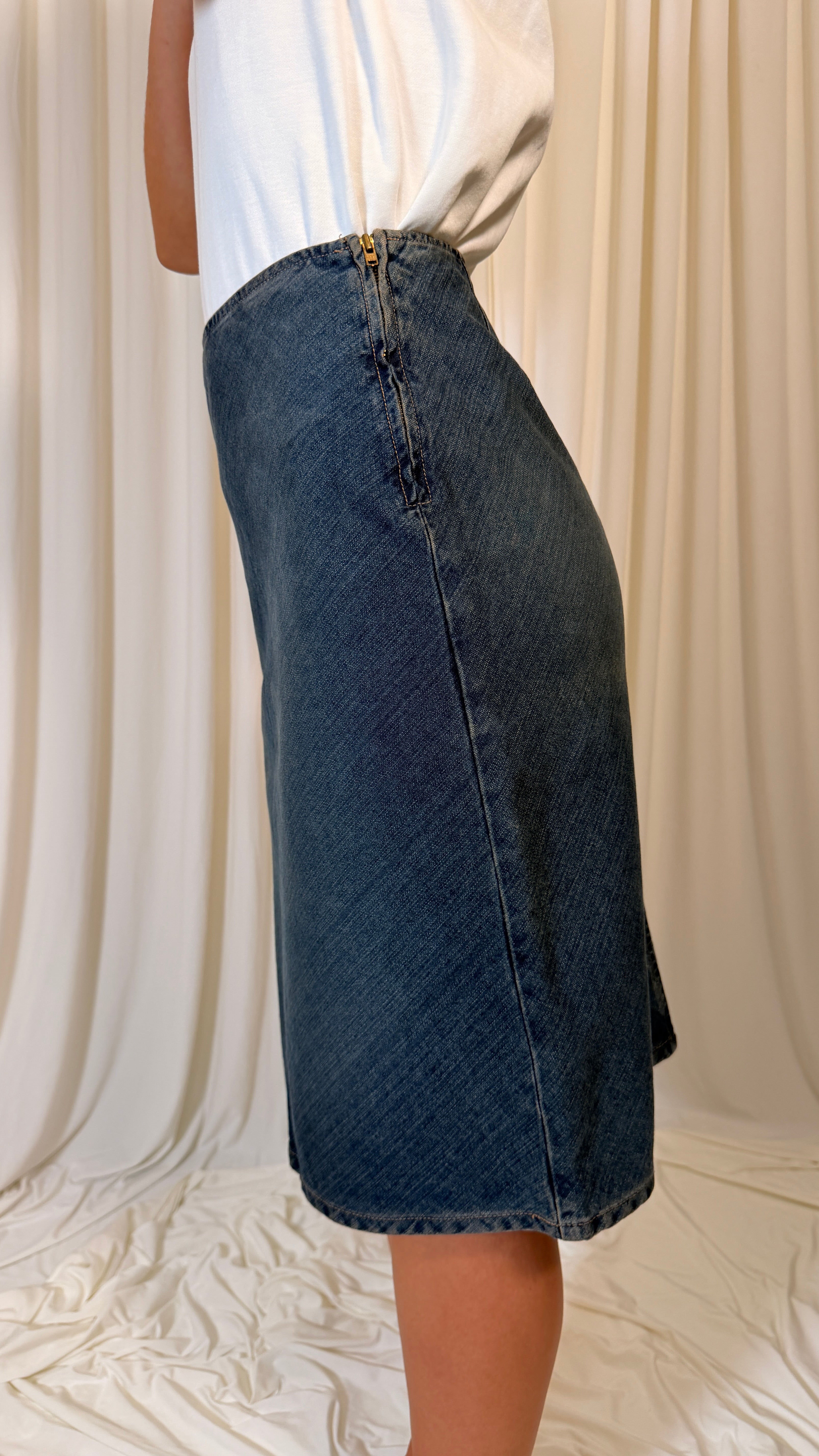 90s Vintage Denim Skirt [34]