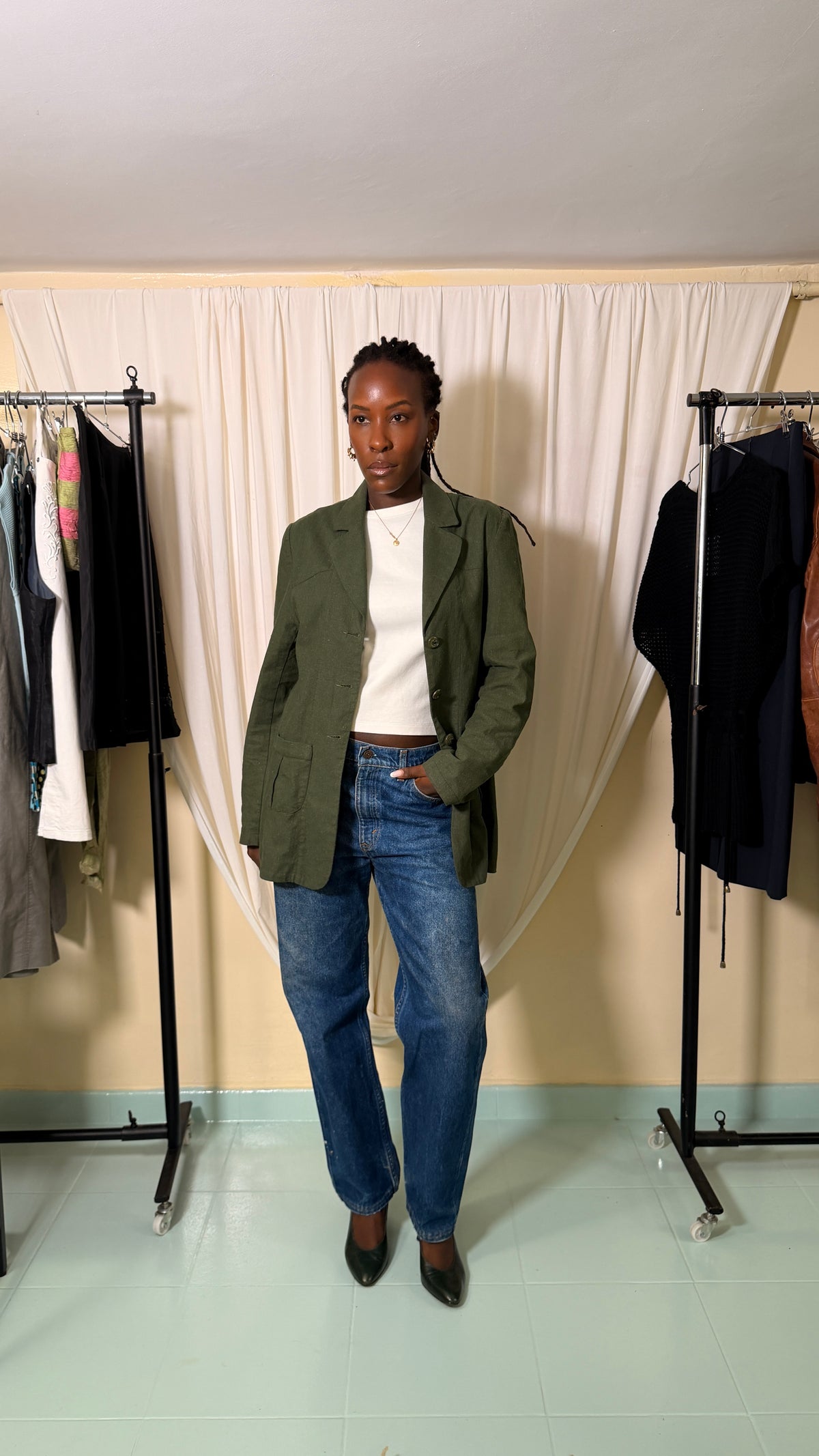 Vintage Army Green Blazer [M]