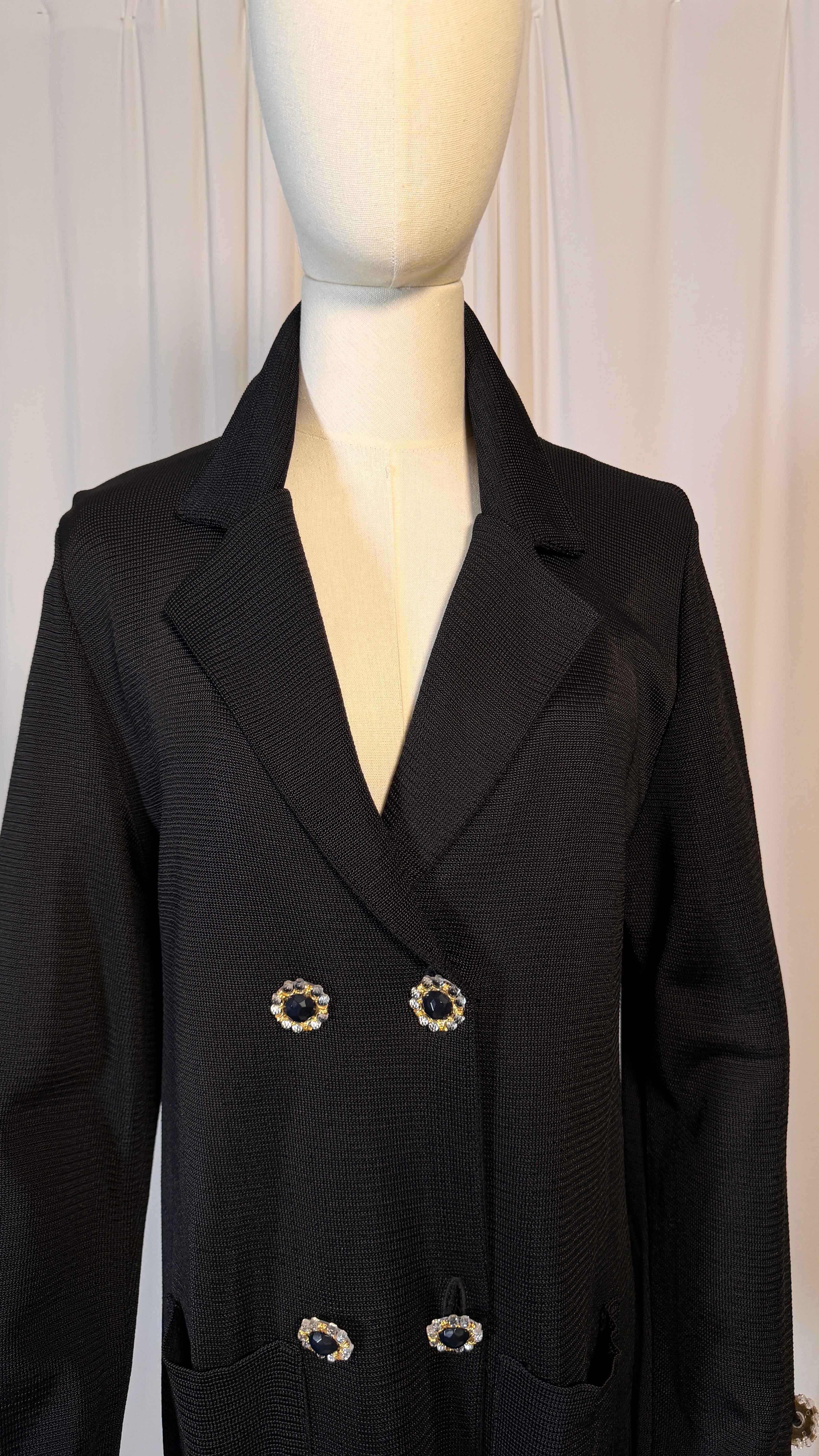 Blazer vintage tricoté à double boutonnage [M]