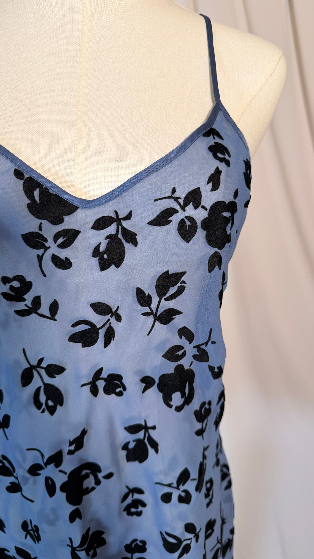 Semi sheer Blue Vintage Night Slip [S]