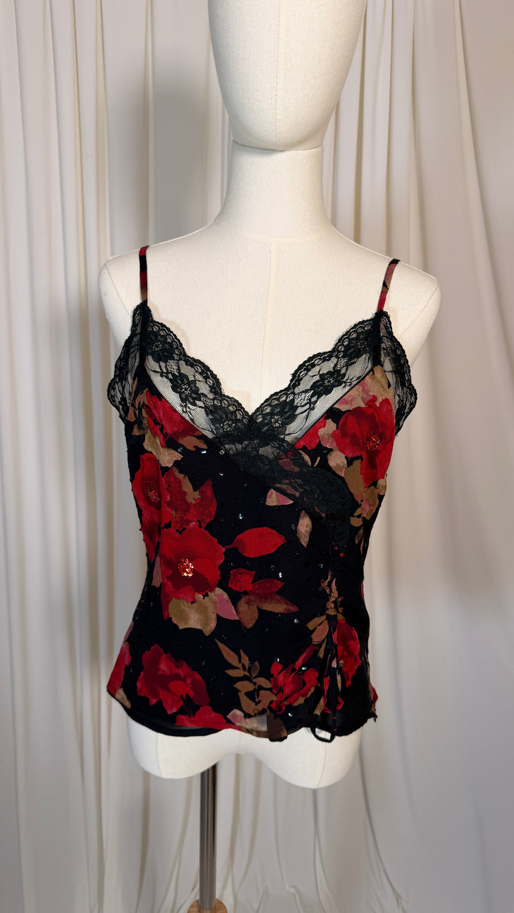 Vintage Floral Silk Lace Top [M]