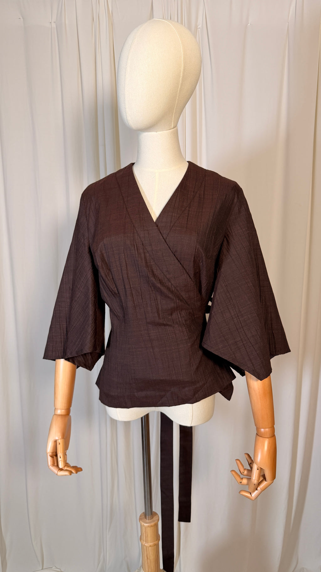 Wrap-around Brown Vintage Top