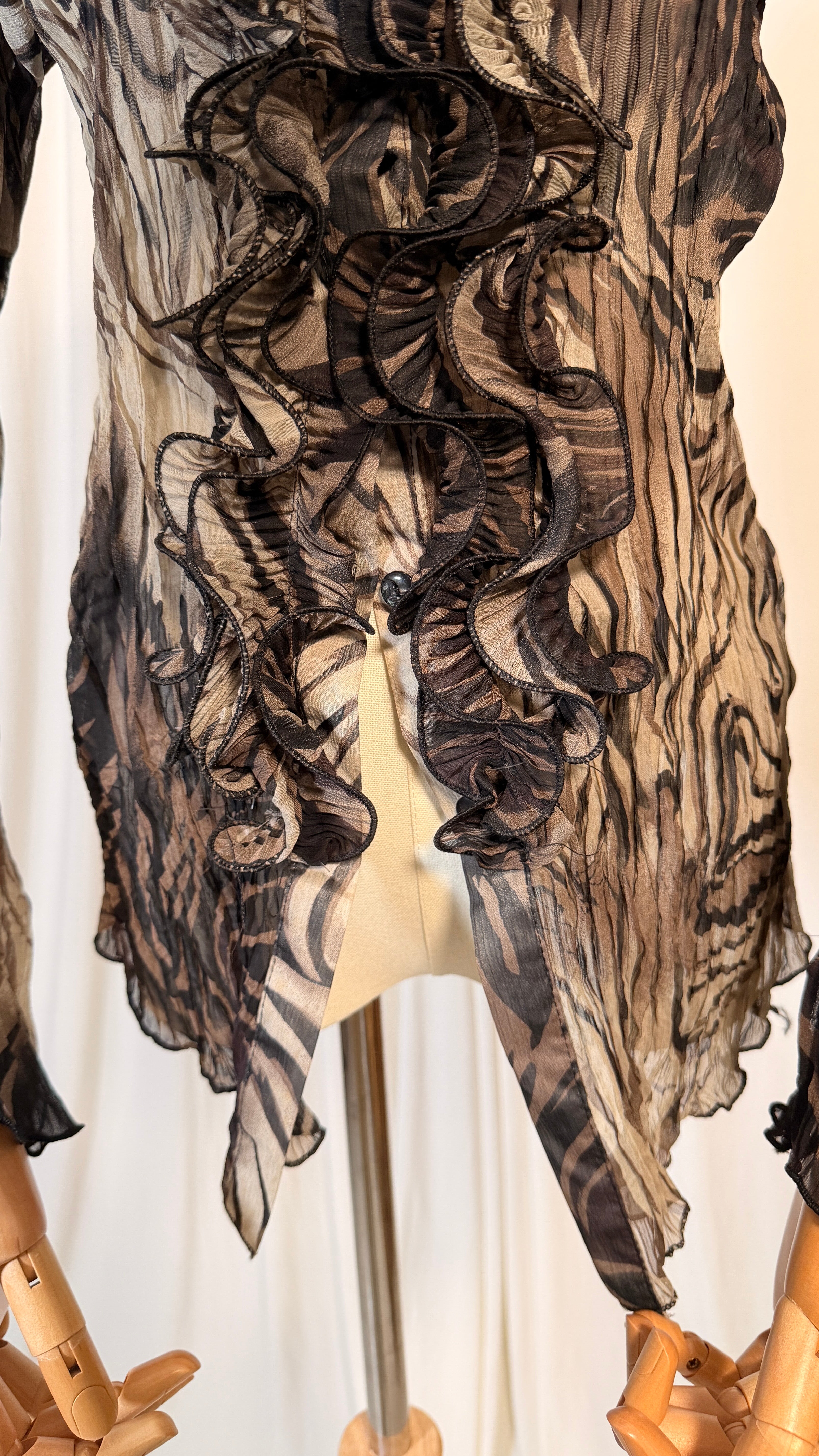 Chemisier à volants marron vintage [M/L]