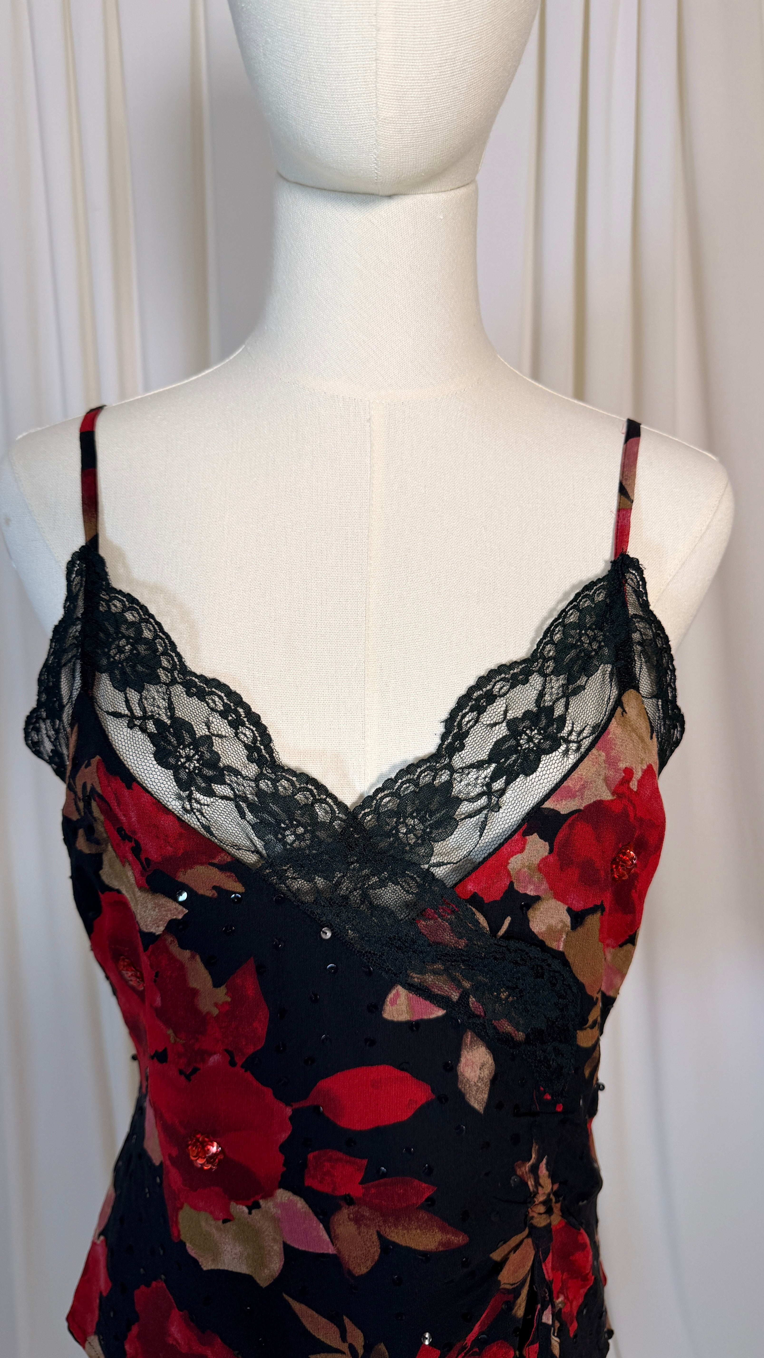Vintage Floral Silk Lace Top [M]