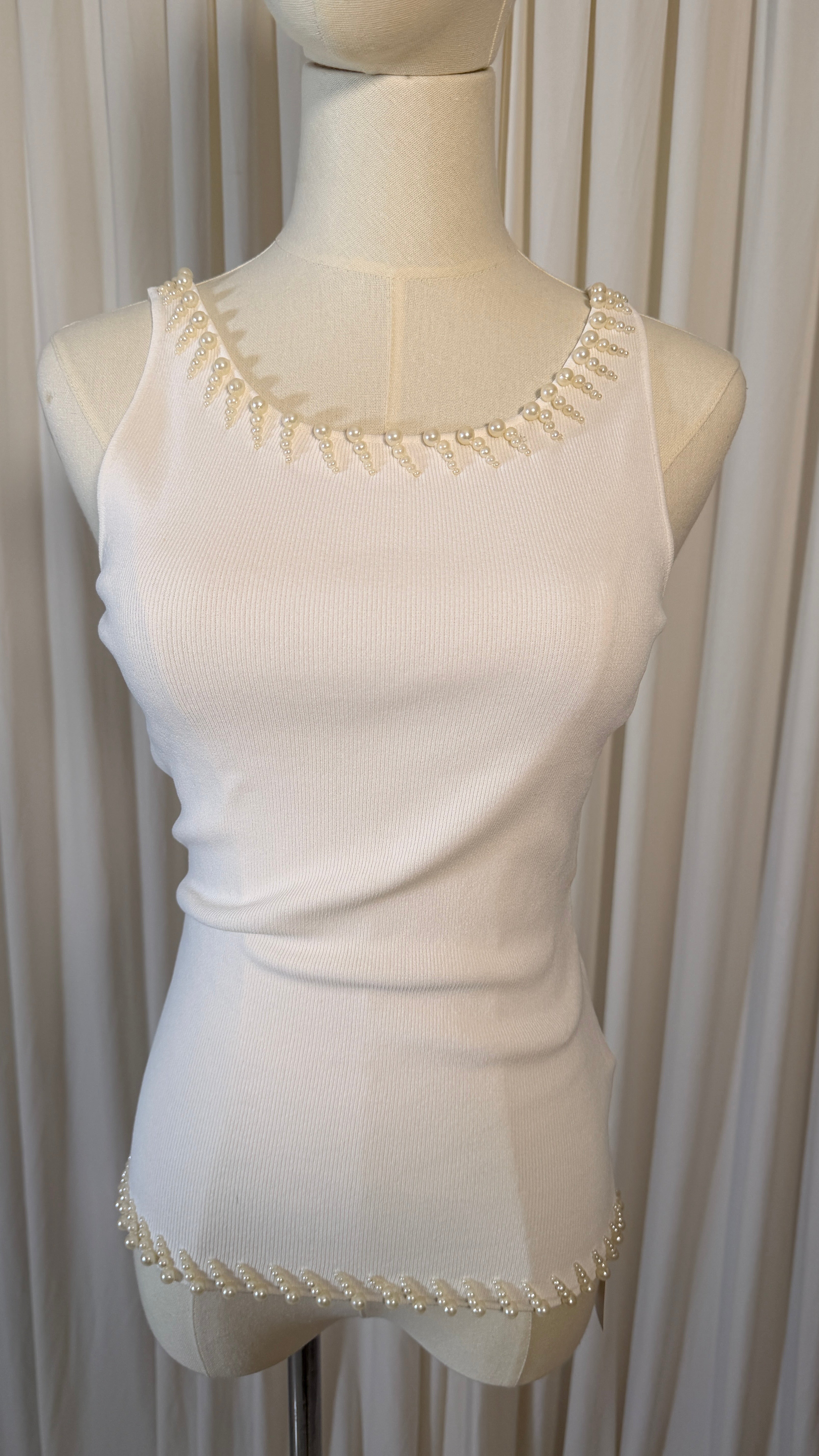 Haut Perle Blanche Vintage [S]