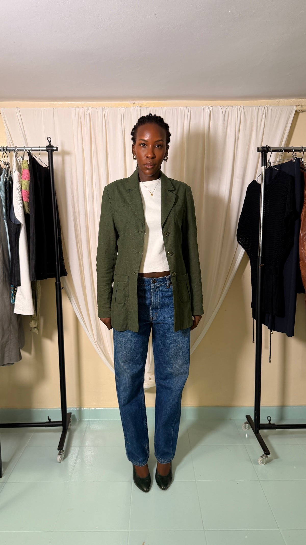Vintage Army Green Blazer [M]