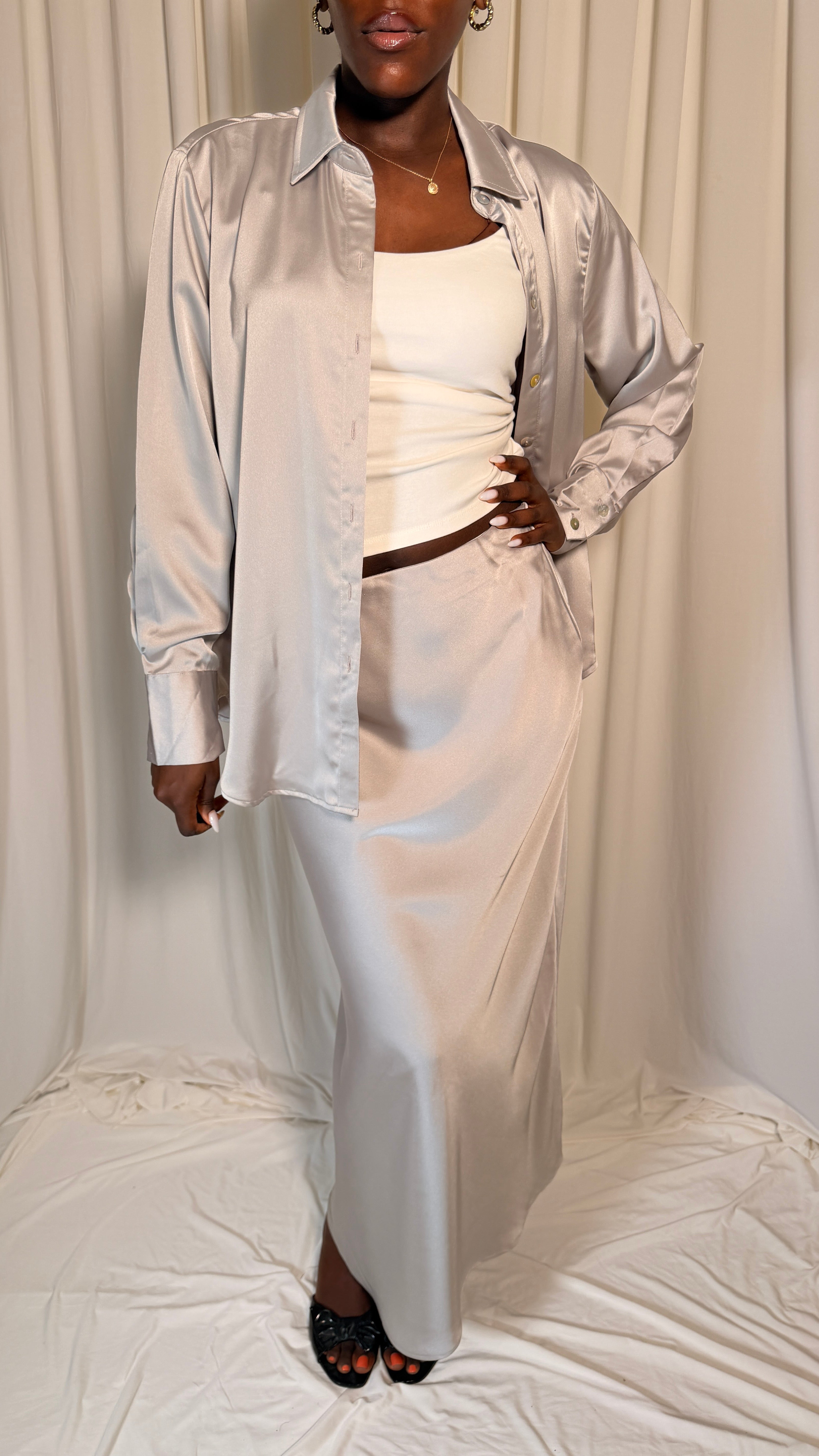 90s Vintage Skirt + Top Set [M/L]