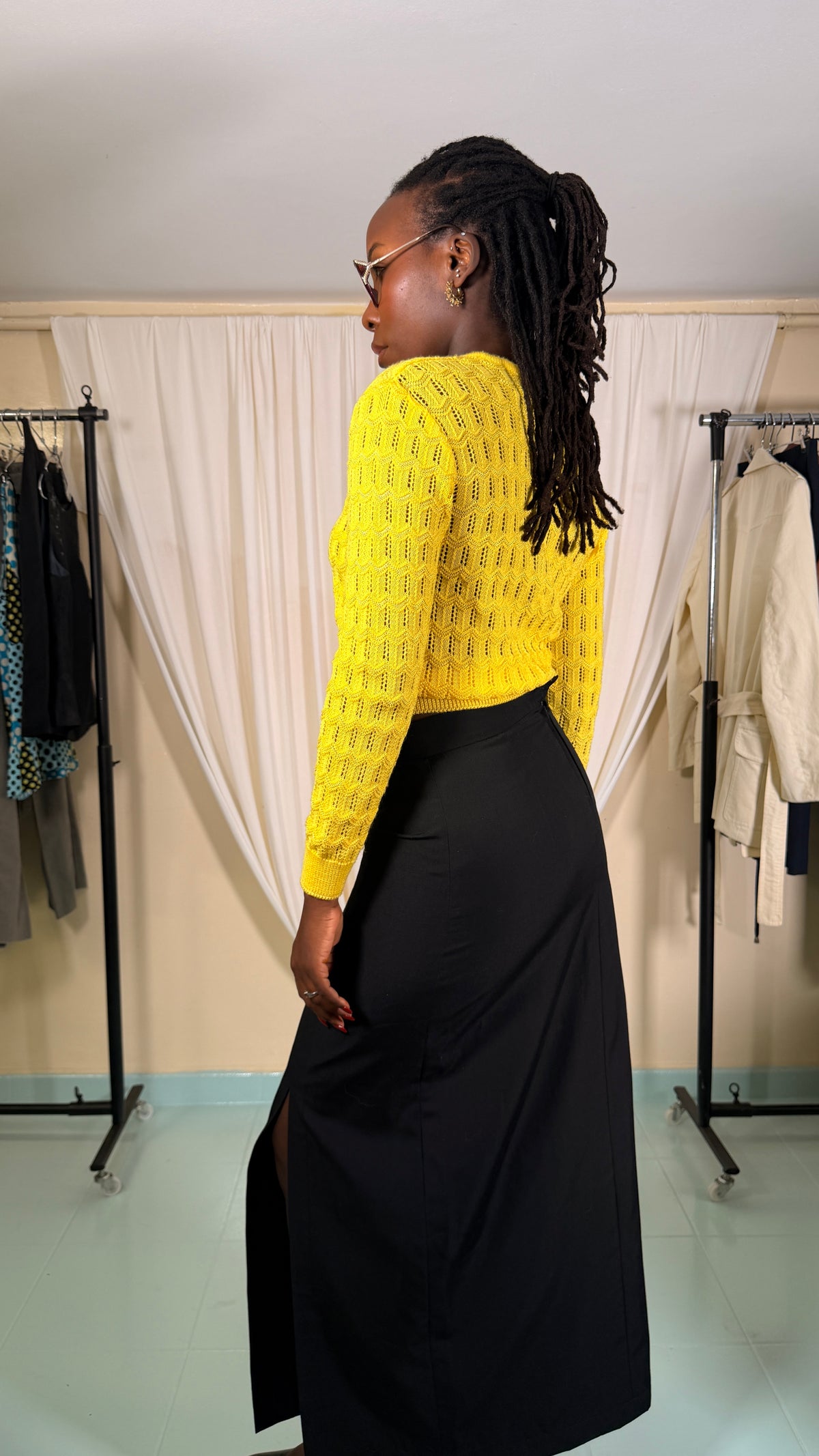 Yellow Knitted Vintage Cardigan [S]