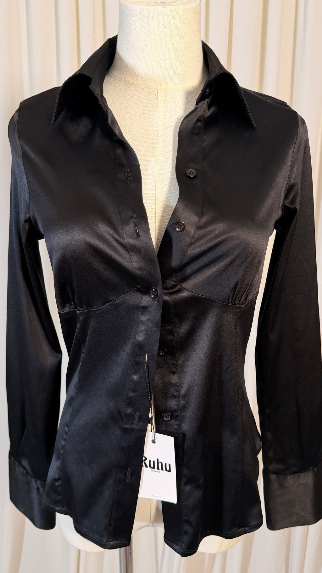 Black Silky Shirt [S]