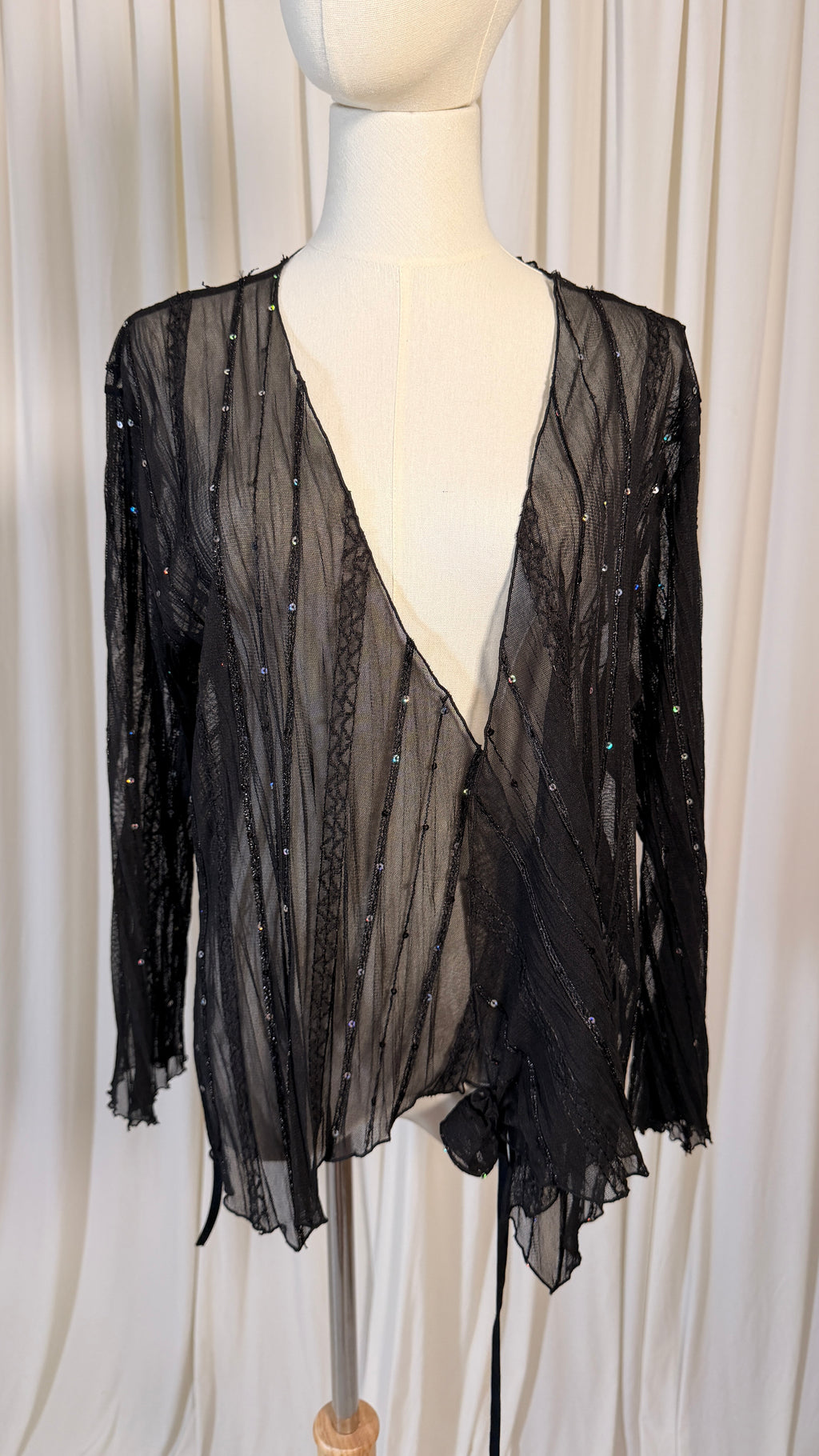 Vintage Black Wrap Around Top