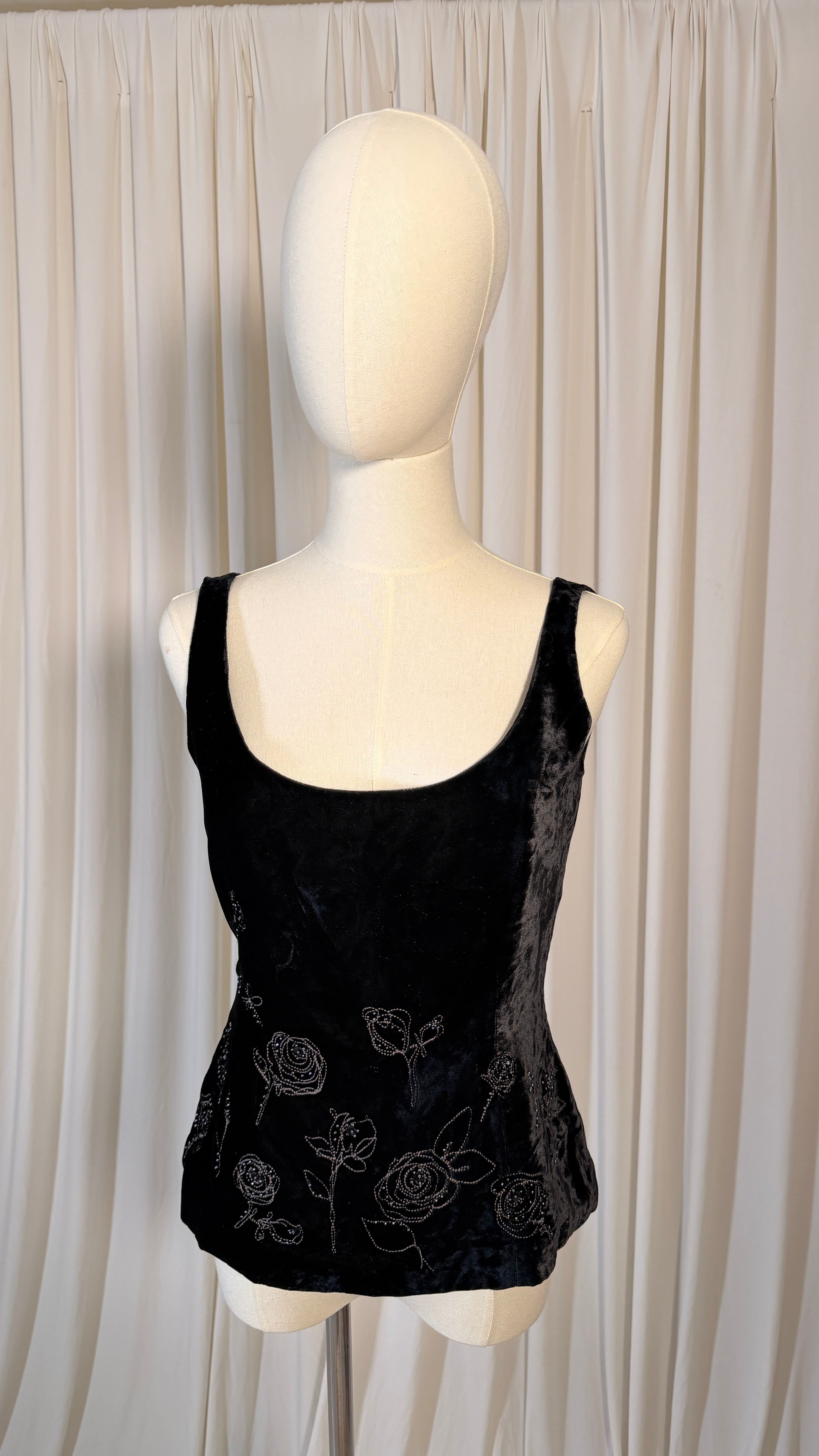 90s LAURA ASHLEY vintage velvet corset top