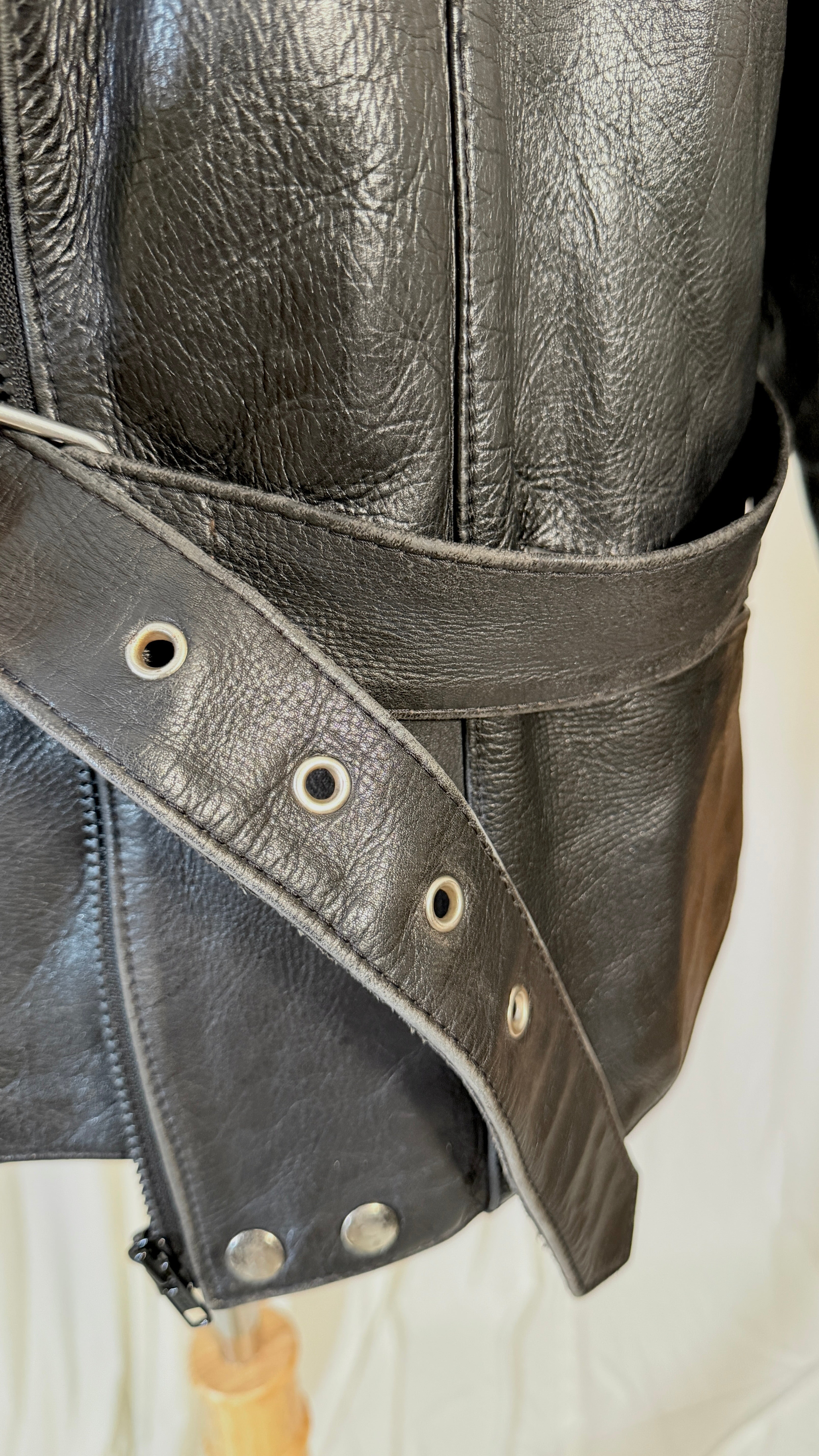 Blouson de motard vintage noir [L]