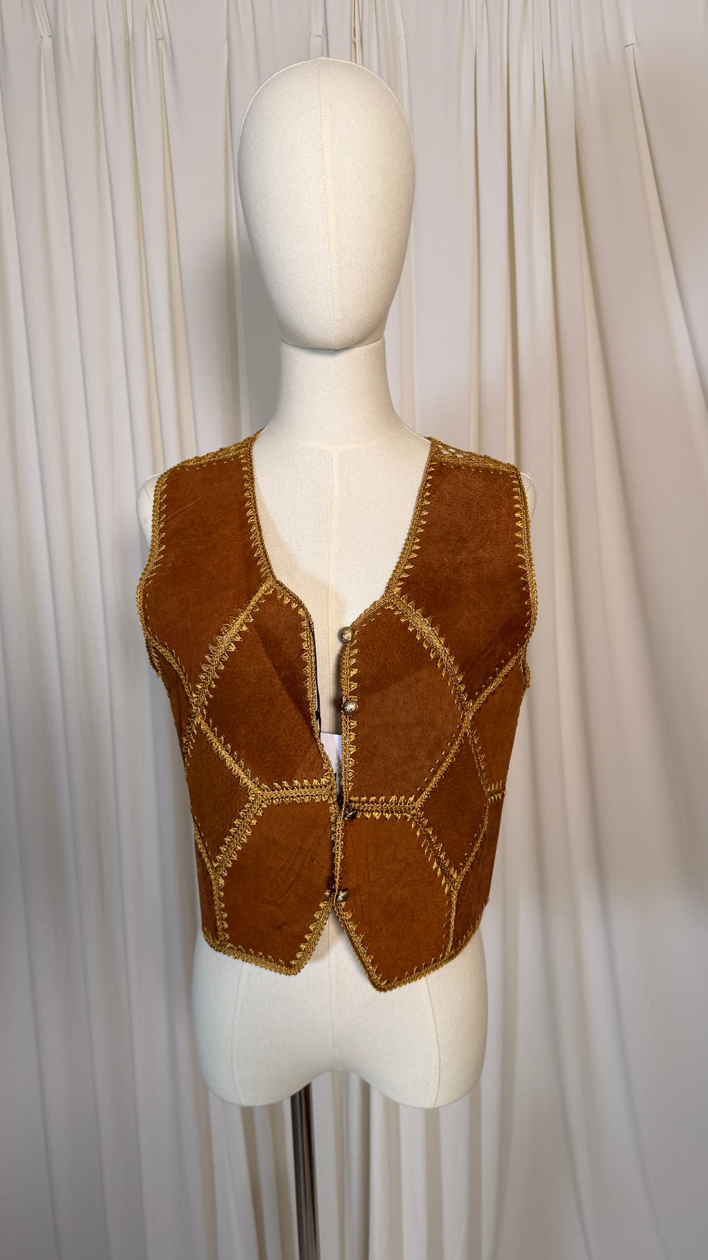 Vintage Suede Leather Vest [ S]