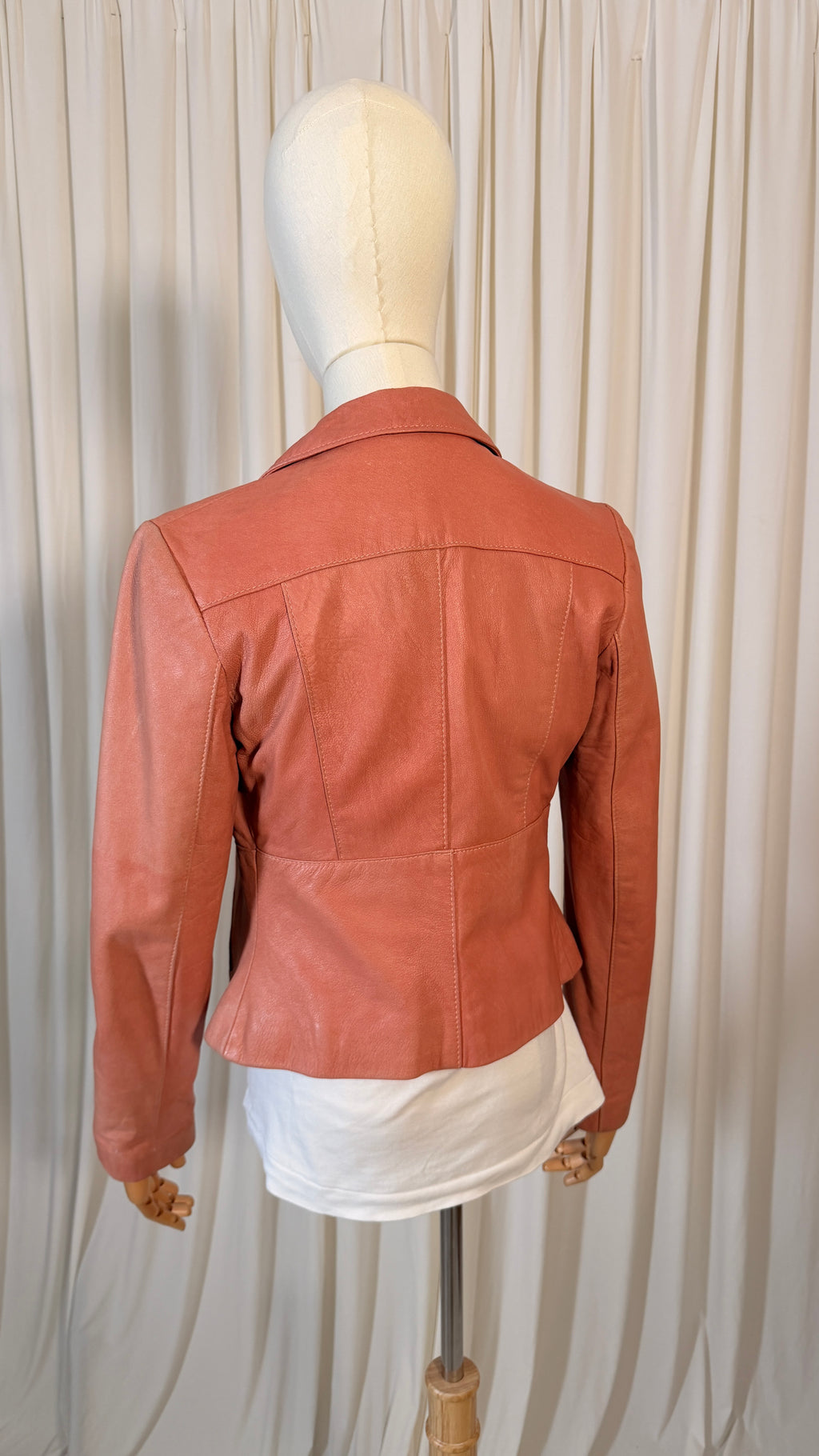 Veste en cuir corail [XS]