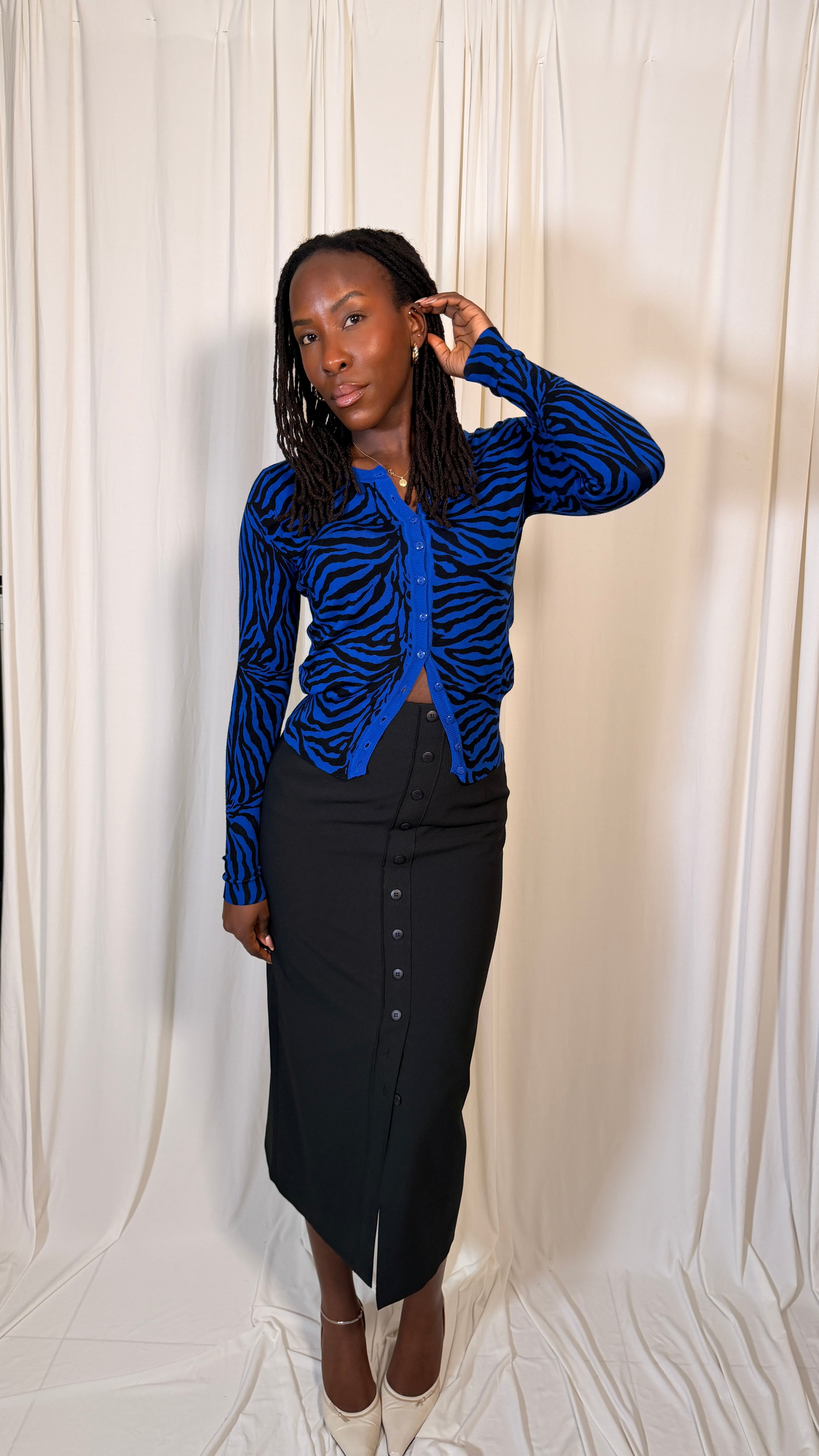 Jupe vintage noire boutonnée [36]