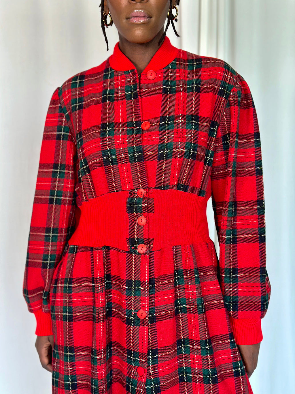 Vintage Tartan Wool Dress [M/L]