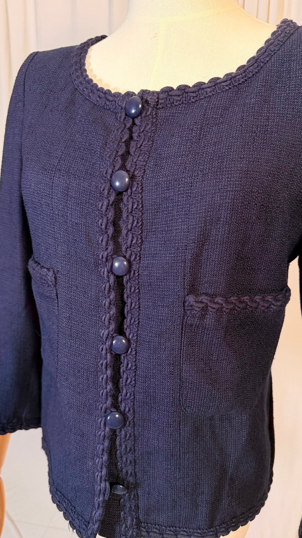 Blazer en tweed marine