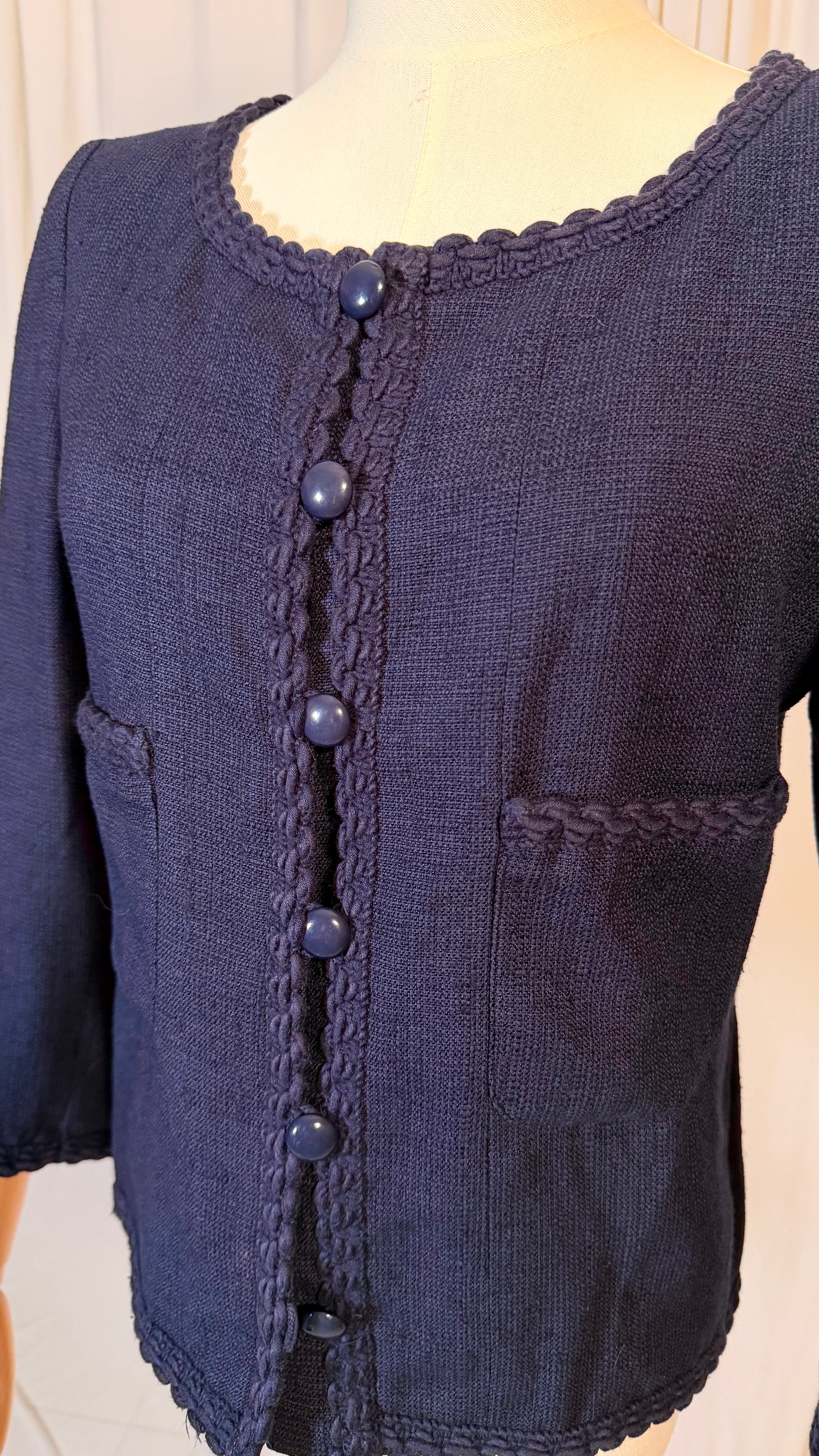 Blazer en tweed marine