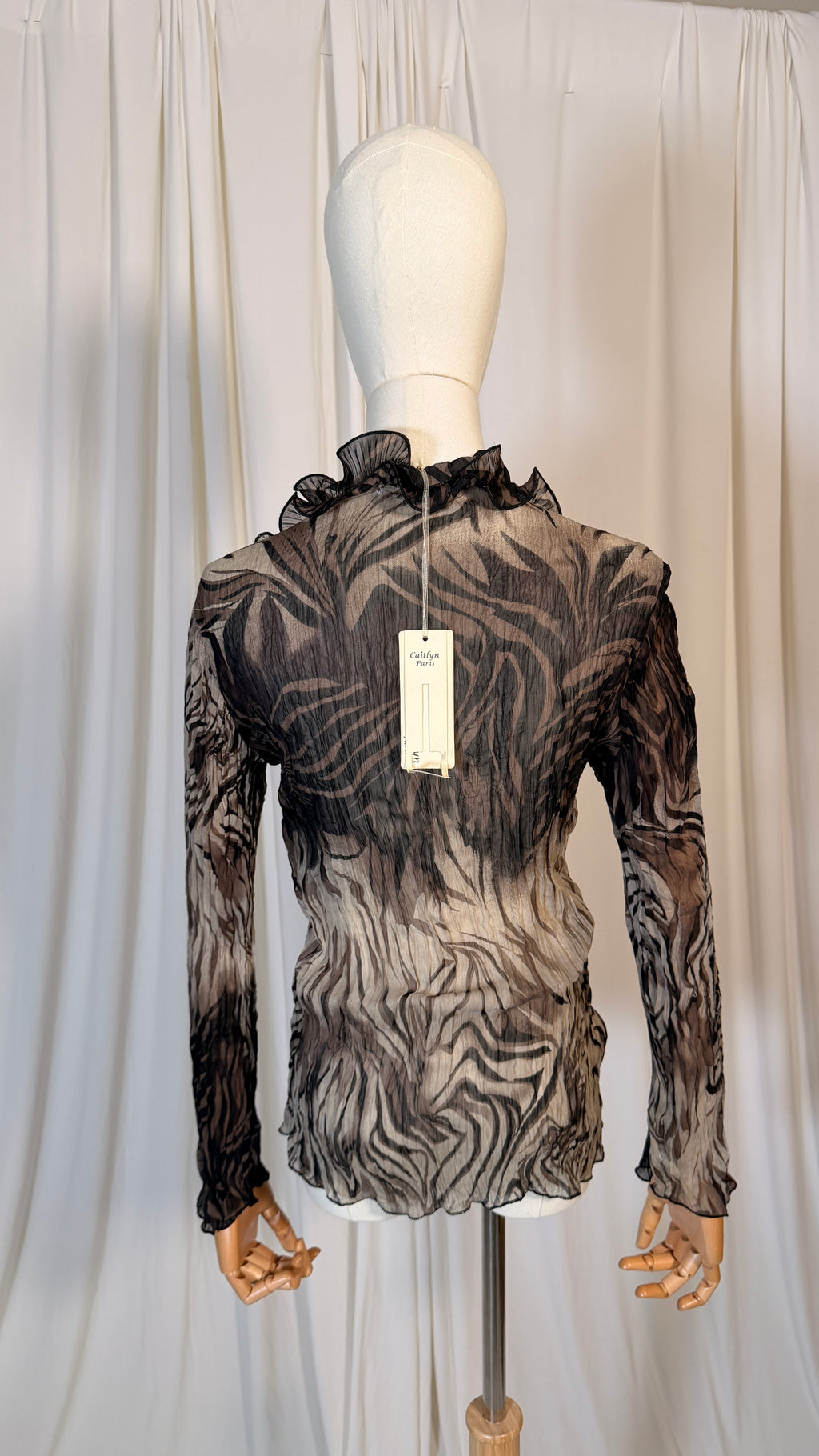 Chemisier à volants marron vintage [M/L]