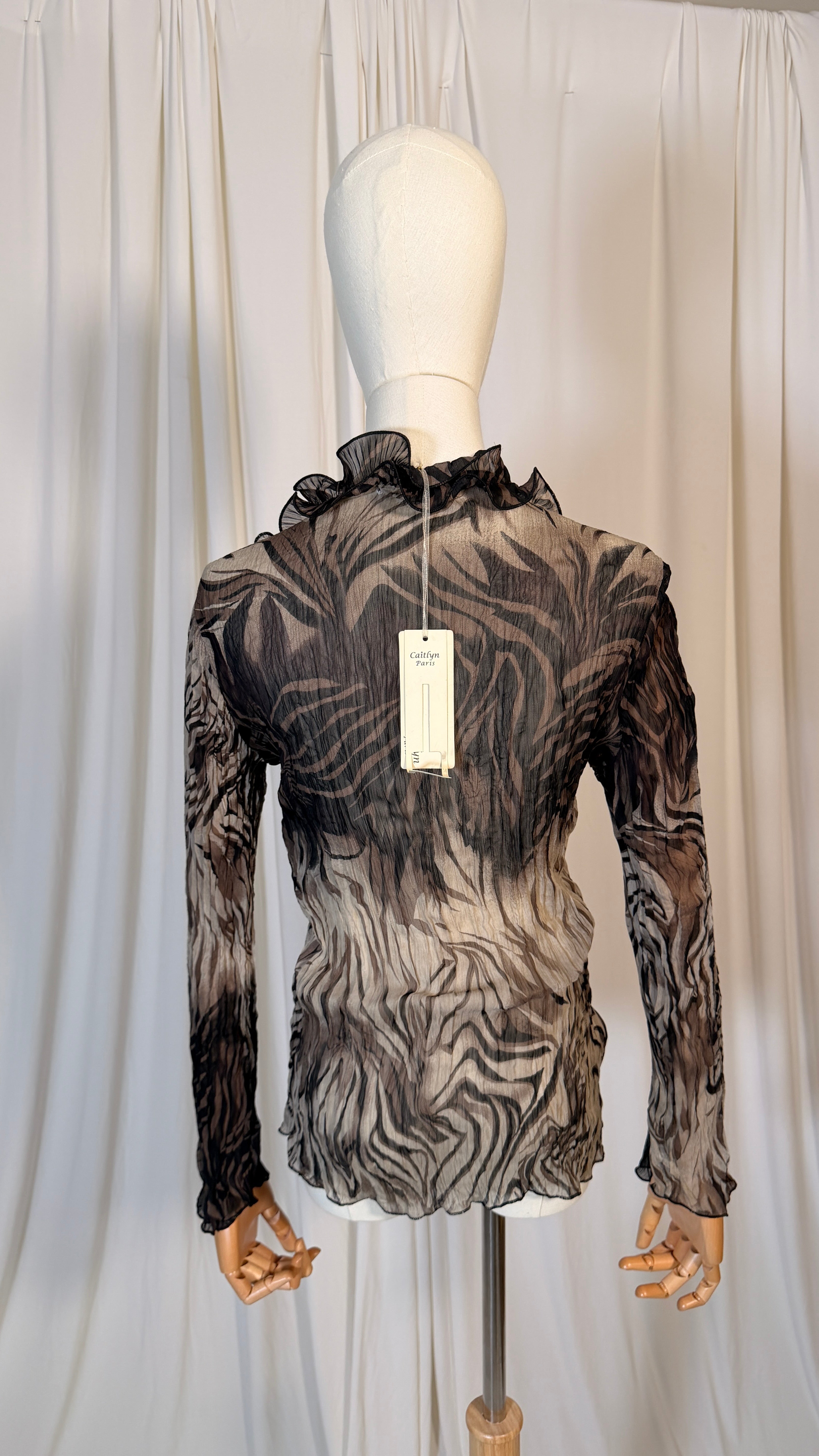 Chemisier à volants marron vintage [M/L]