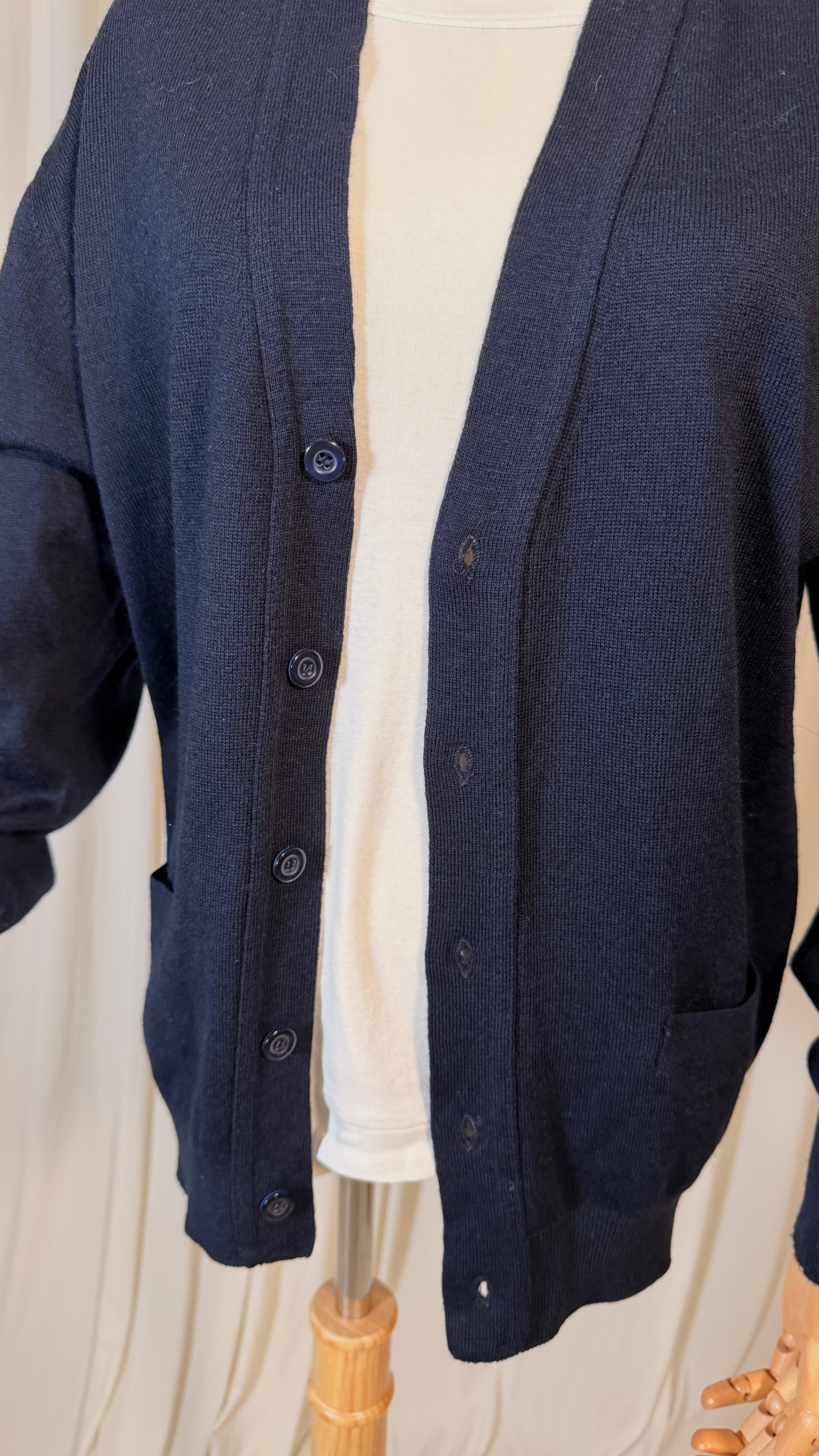 Cardigan vintage bleu marine [M/L]