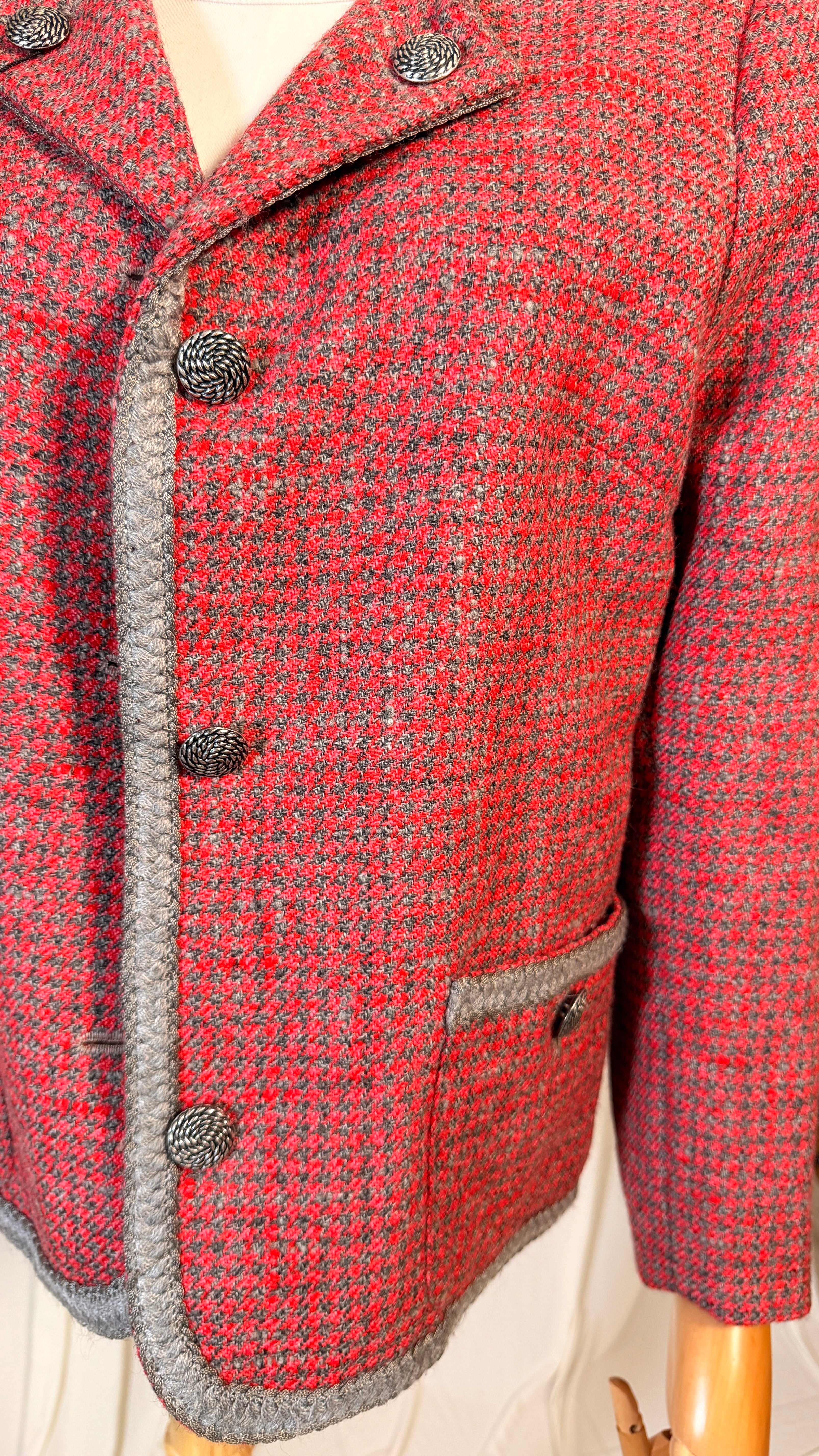 Red Vintage Tweed Blazer [L]