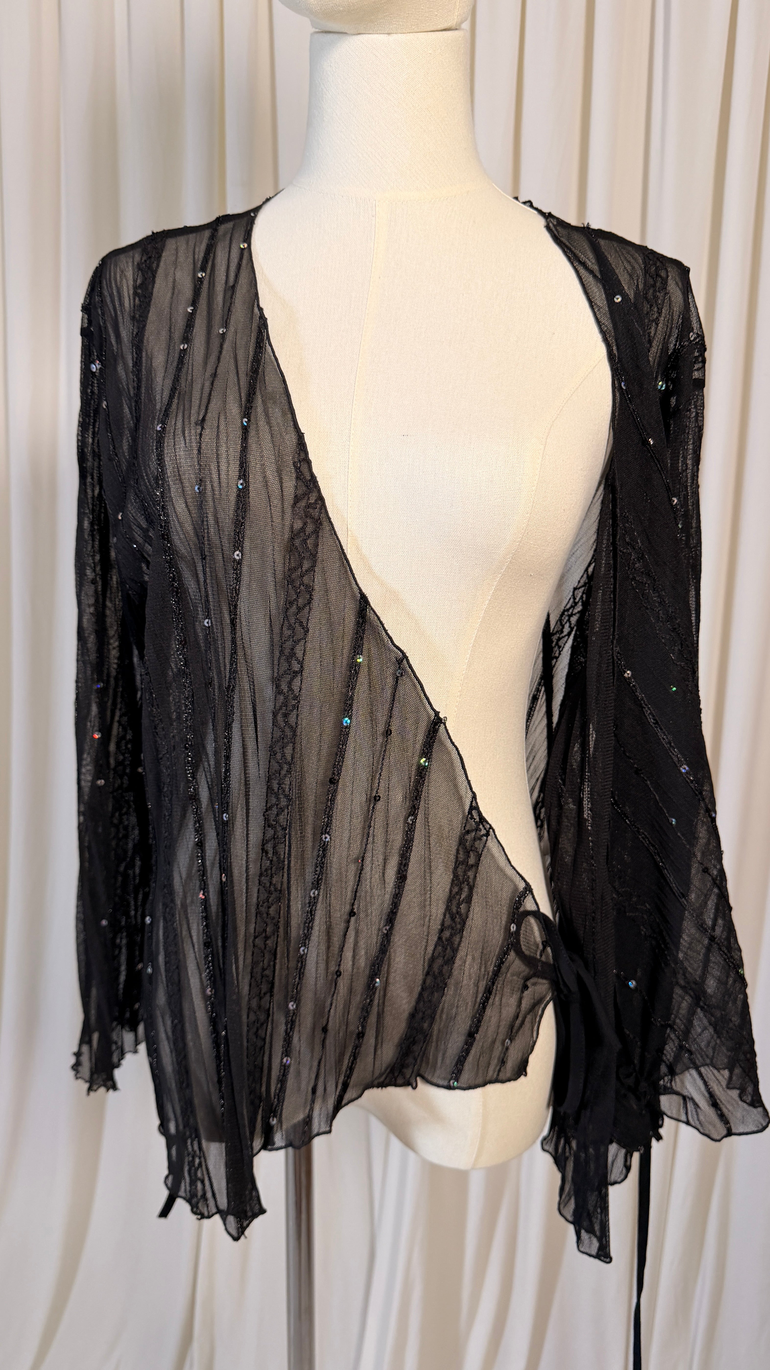 Vintage Black Wrap Around Top